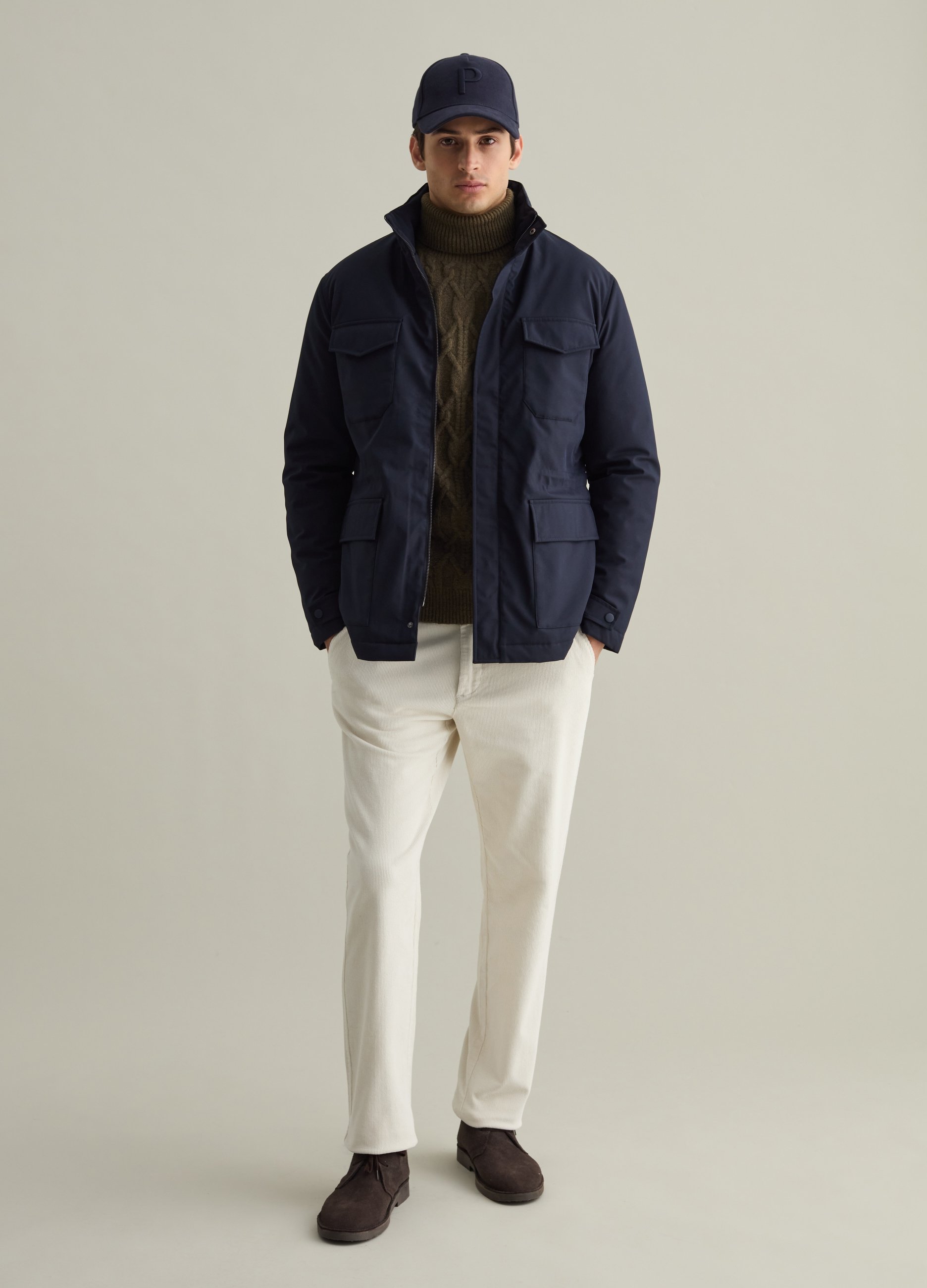 PIOMBO, Giacca Corta A Collo Alto, Uomo, Blu, Taglia: S