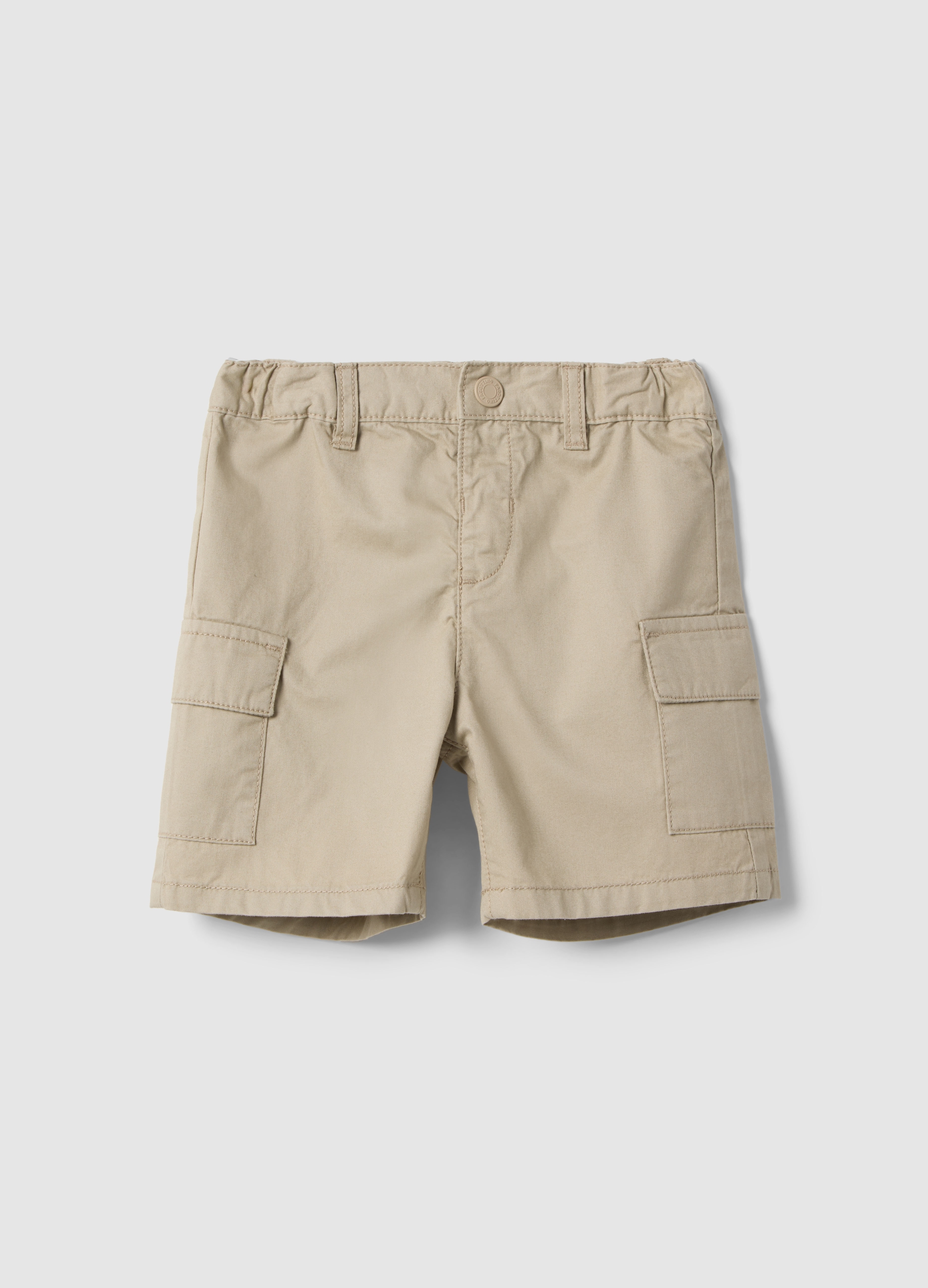 FAGOTTINO, Shorts Cargo Beige De Algodón Puro Para Niños Corte Regular, Niño, Beige Claro, Talla: 30-36