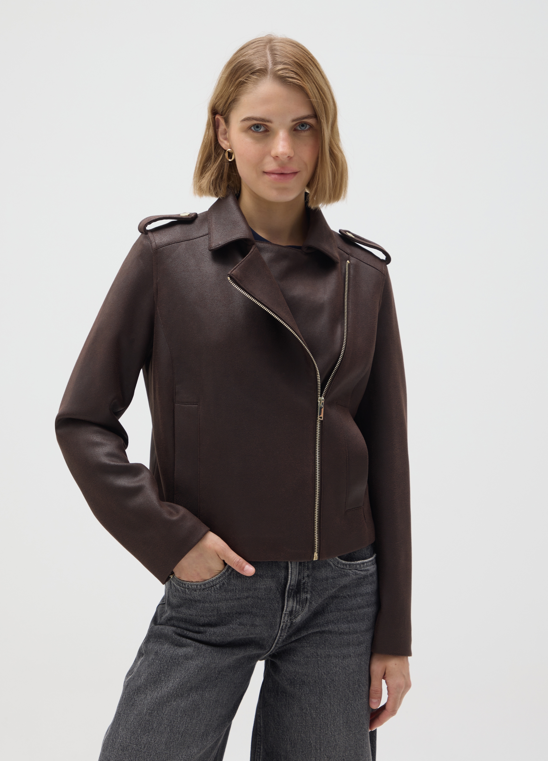 OVS, Chaqueta Marrón Corte Regular, Mujer, Marrón oscuro, Talla: XS