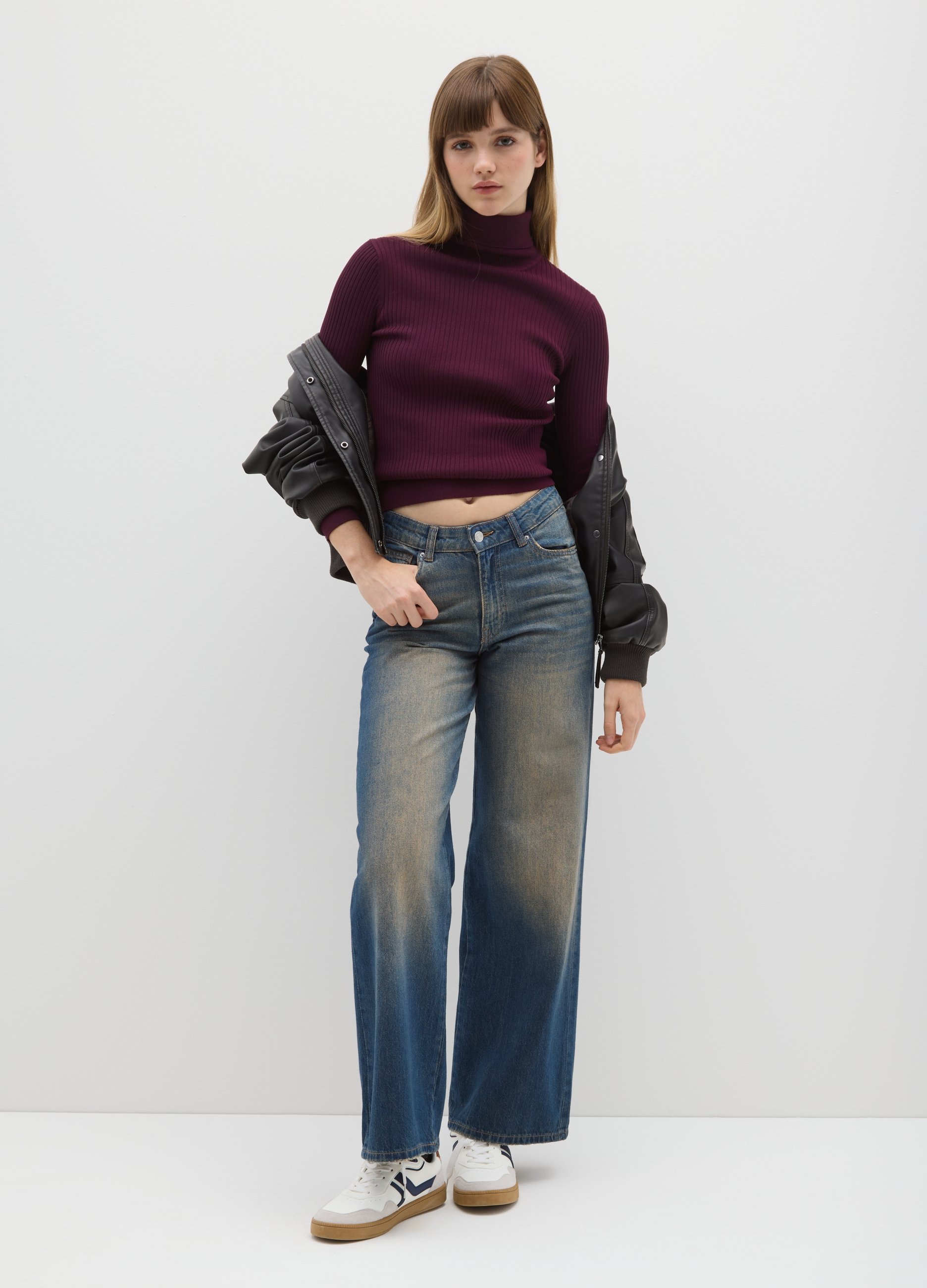 B.ANGEL, Dolcevita Bordeaux In Misto Viscosa, Donna, Rosso, Taglia: L