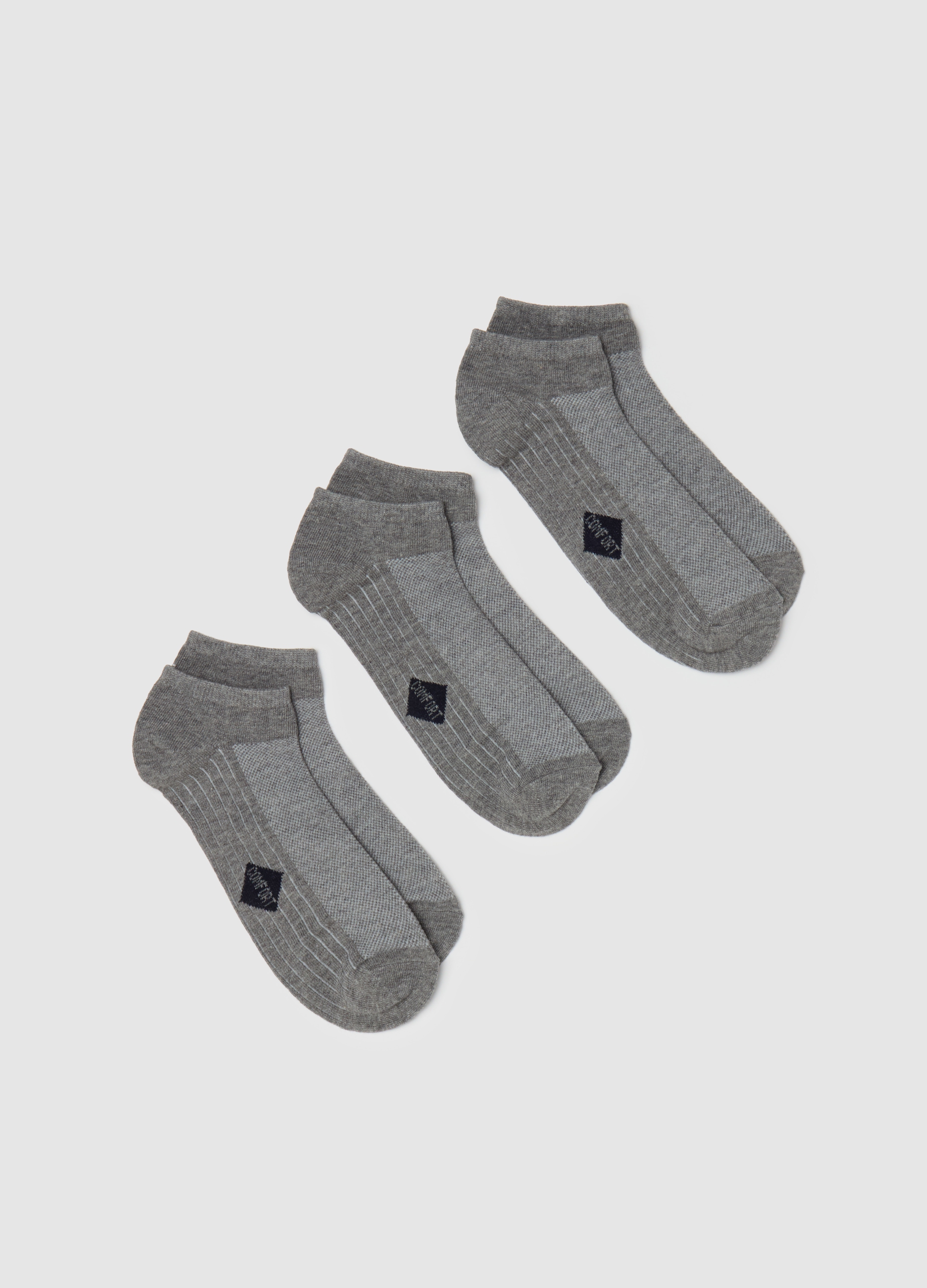 OVS , Tripack Pariscarpa Sneakers Stretch, Uomo, Grigio, Taglia: 38-42