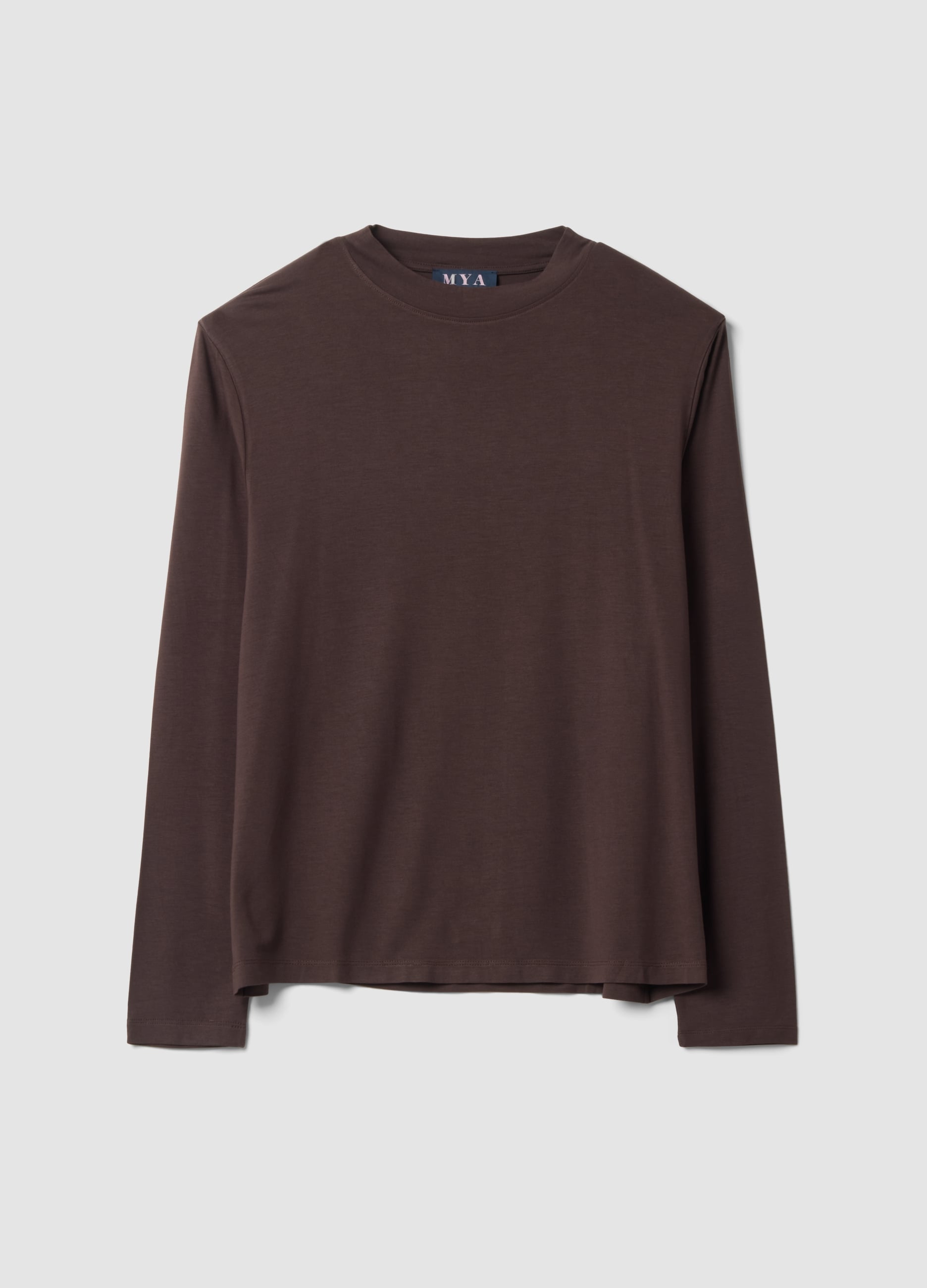 MYA, Maglia Marrone Scuro In Viscosa Elasticizzata Regular Fit, Donna, Marrone, Taglia: S
