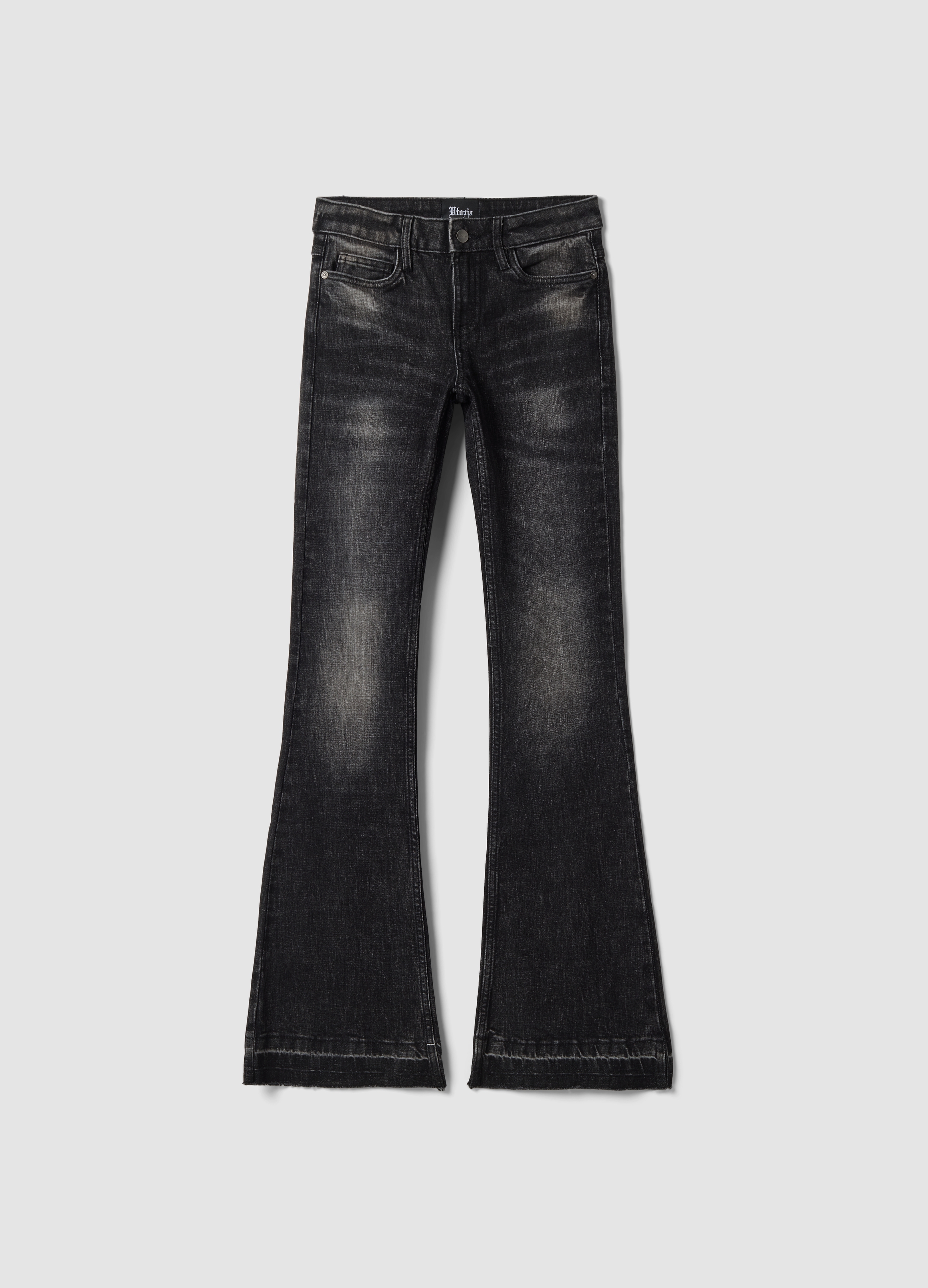UTOPJA, Slim Flare Denim Black Washed, Donna, Nero, Taglia: XS