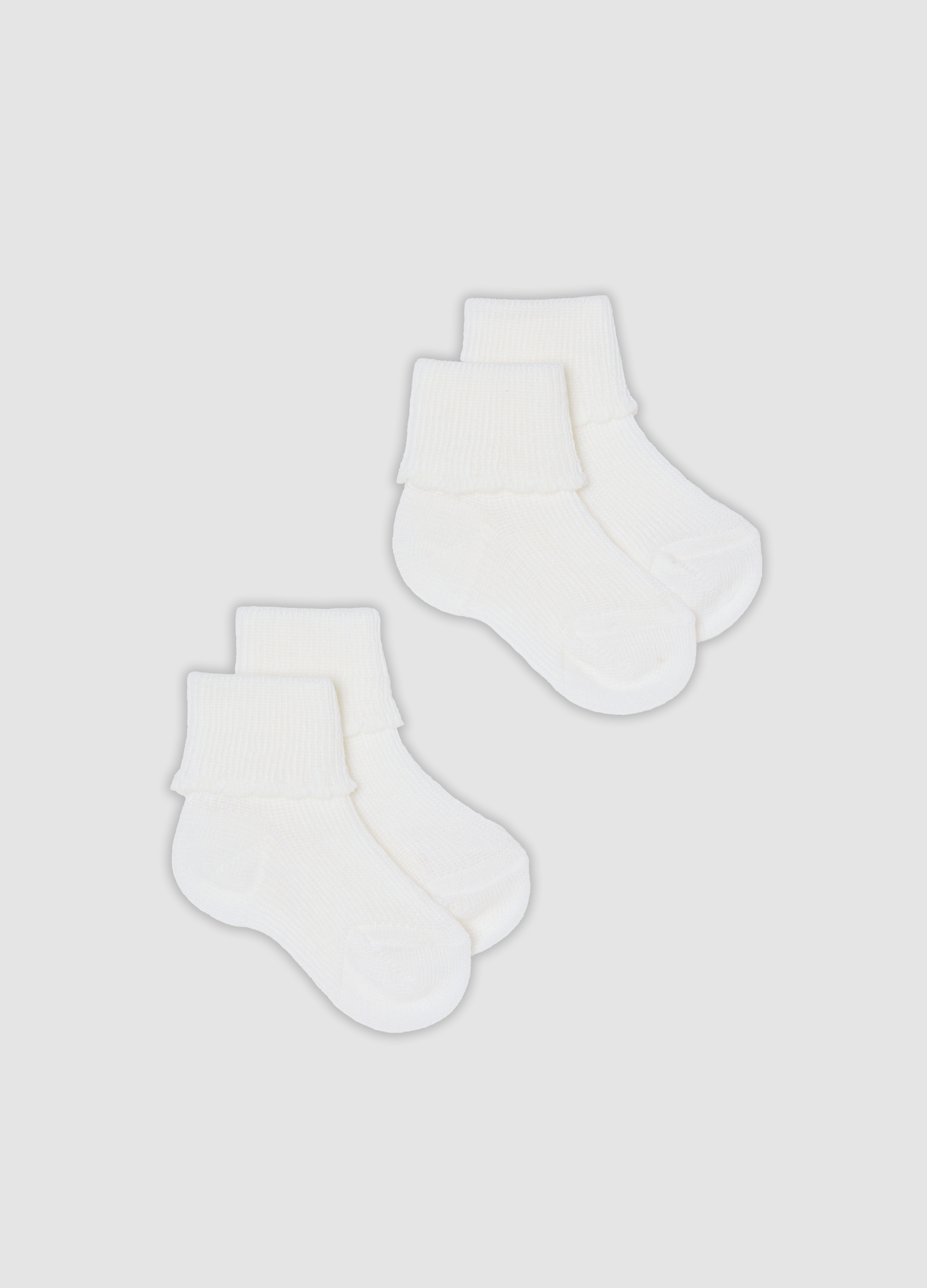 FAGOTTINO, Bipack Di Calze Bianche Corte In Misto Lana Per Neonati, Unisex, Bianco, Taglia: T.U.