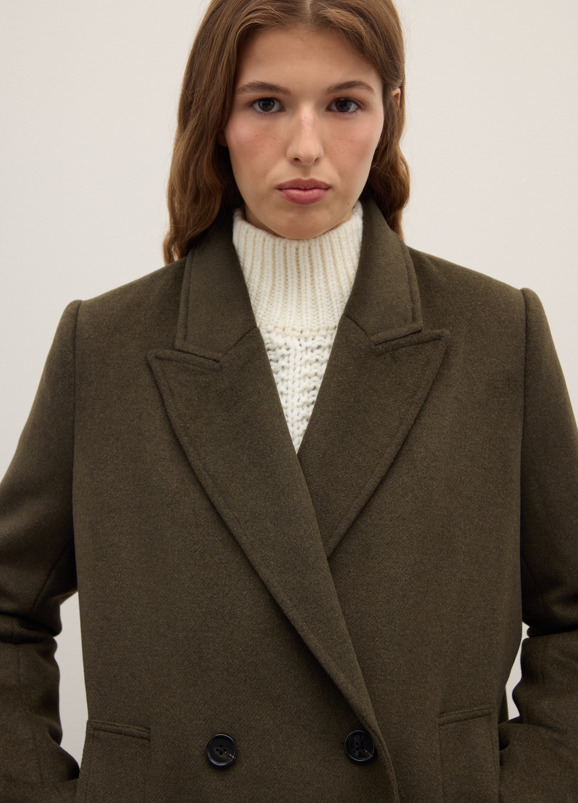 PIOMBO, Cappotto Doppiopetto Verdescuro Regular Fit, Donna, Verde, Taglia: M