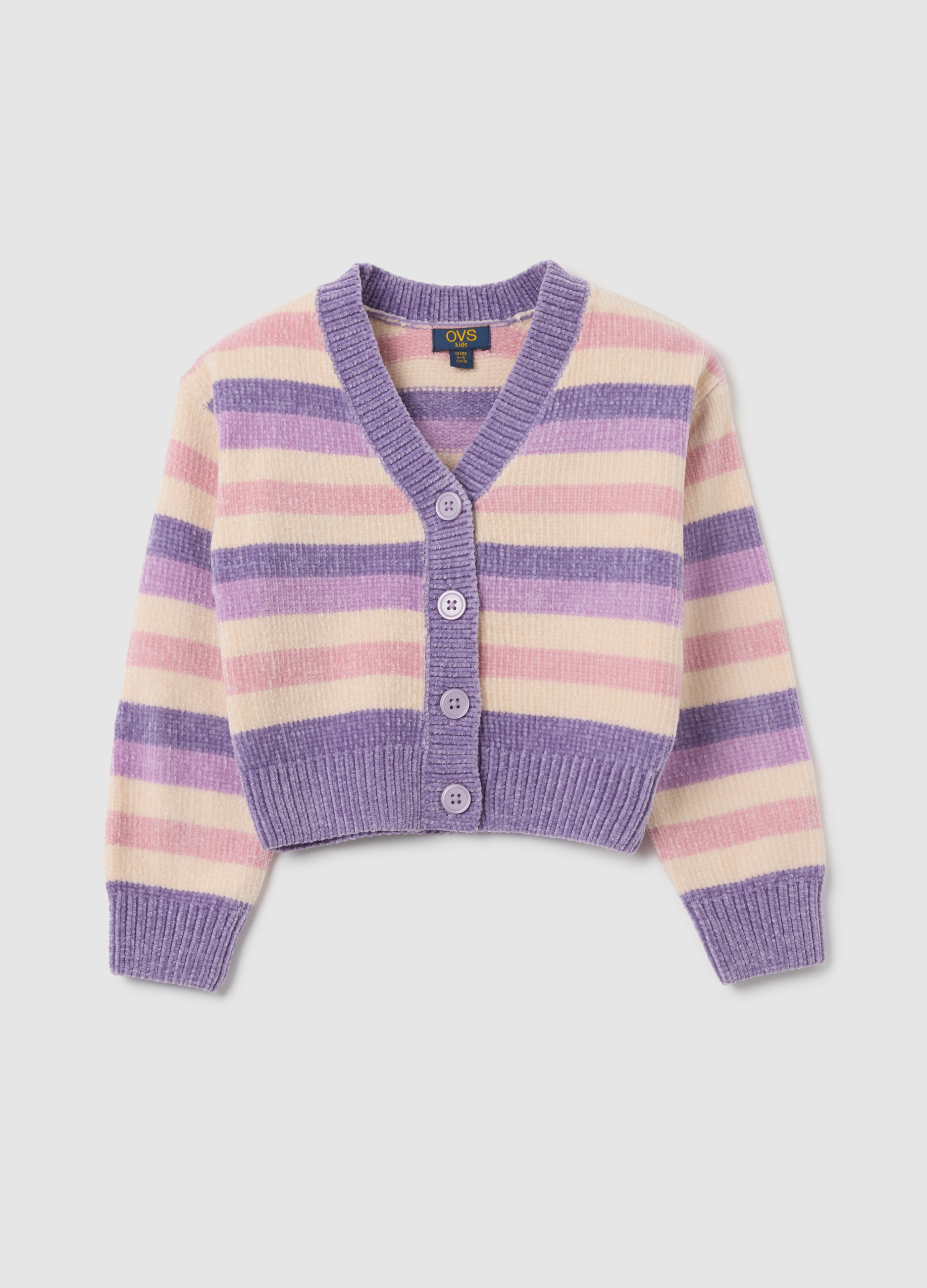 OVS KIDS, Cardigan Multicolor Ajuste Regular Para Niñas, Niña, Rosa/Morado, Talla: 6-7