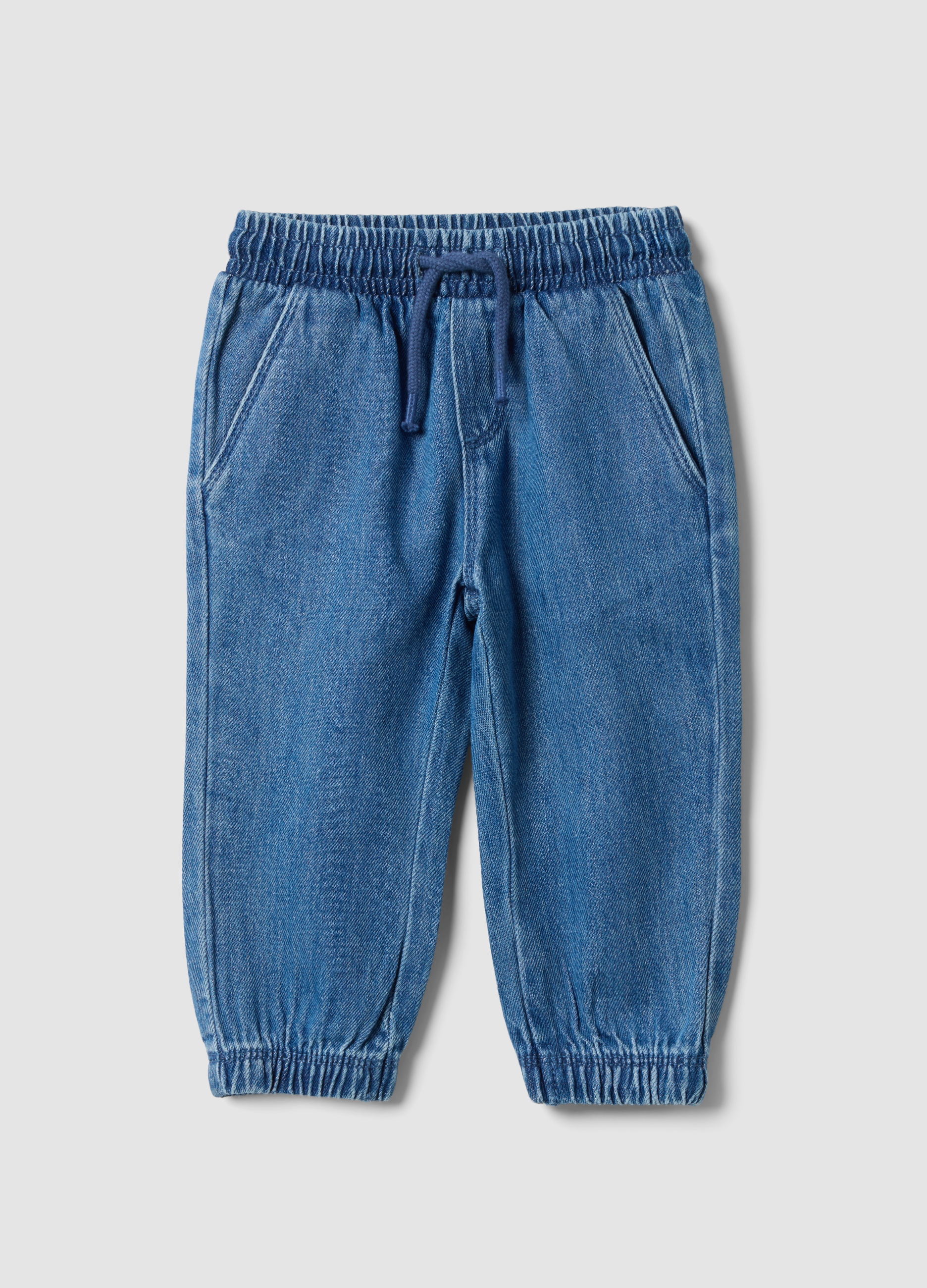 FAGOTTINO, Pantaloni Denim Blu In Misto Cotone E Viscosa Con Vita Elasticizzata, Bambino, Blu, Taglia: 9-12