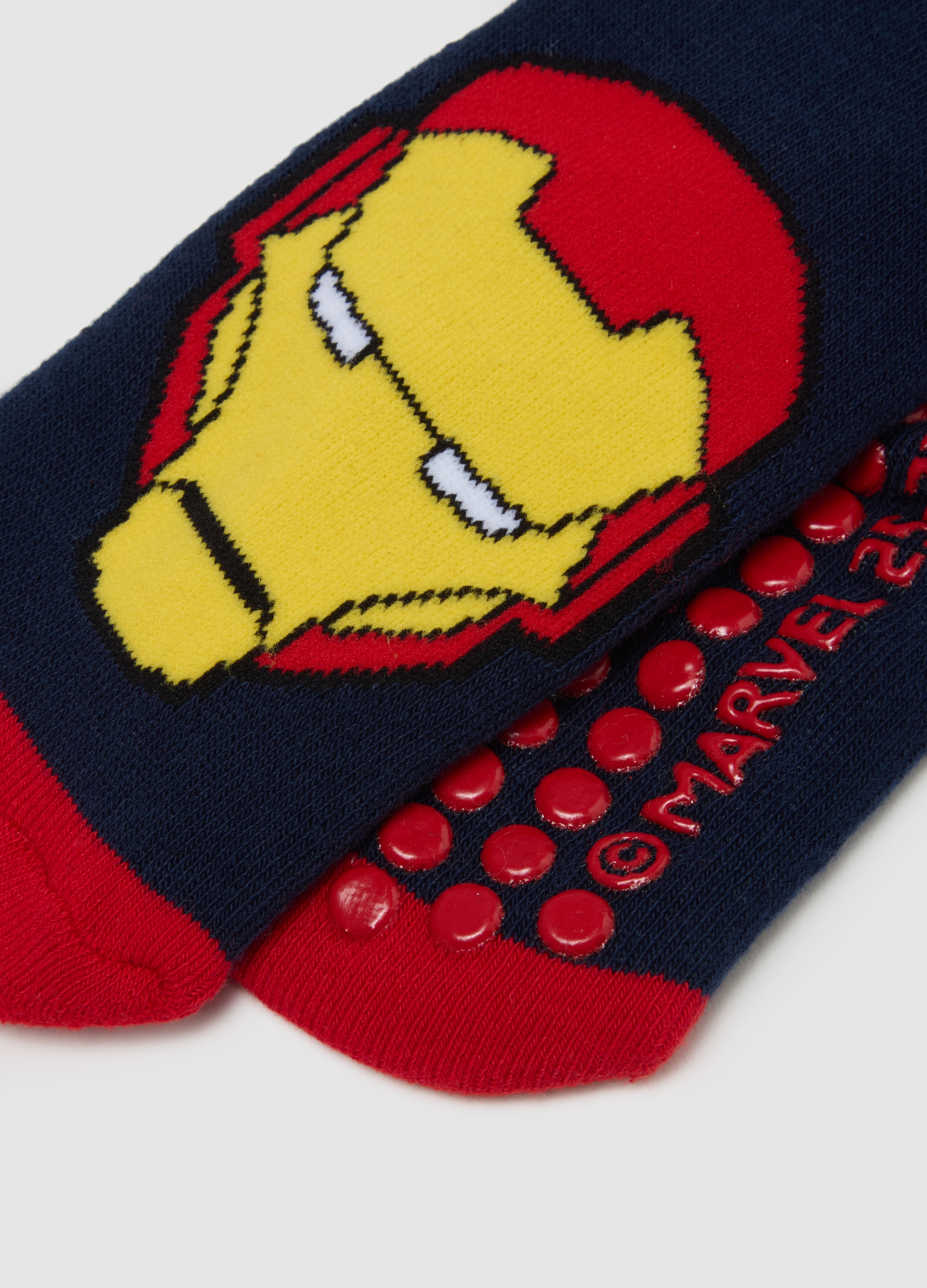 MARVEL, Calze Antiscivolo Da Bambino In Cotone Multicolor Di Iron Man, Multicolor, Taglia: 28/30
