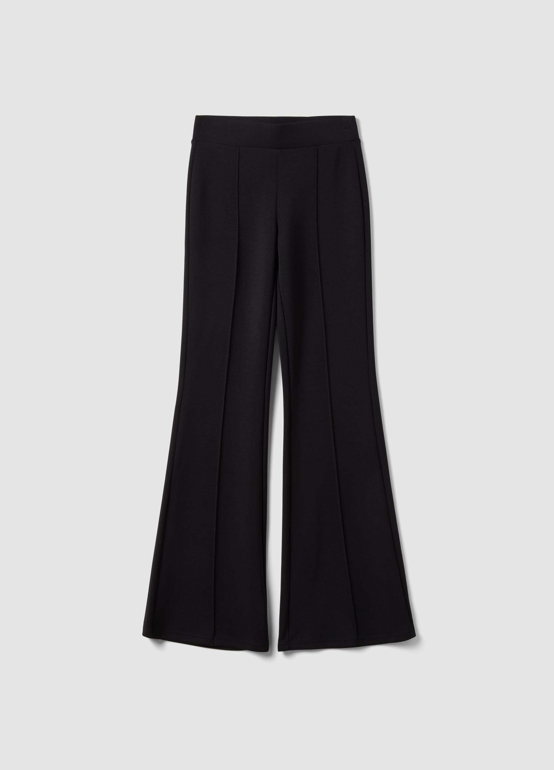 B.ANGEL, Pantaloni Neri Flare In Modal Elasticizzato, Donna, Nero, Taglia: S