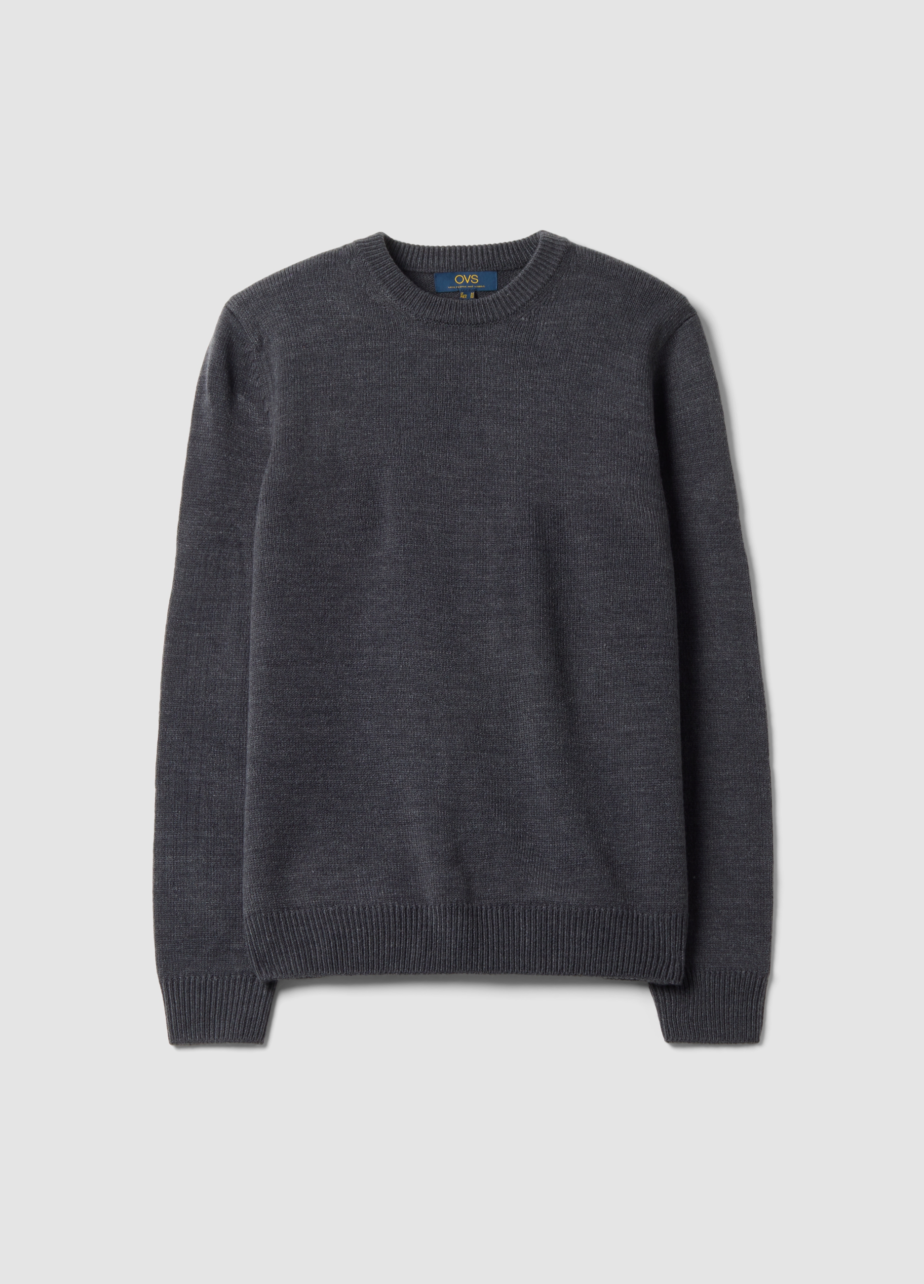 OVS, Maglia Grigia Girocollo In Jersey Knit Regular Fit, Uomo, Grigio, Taglia: M