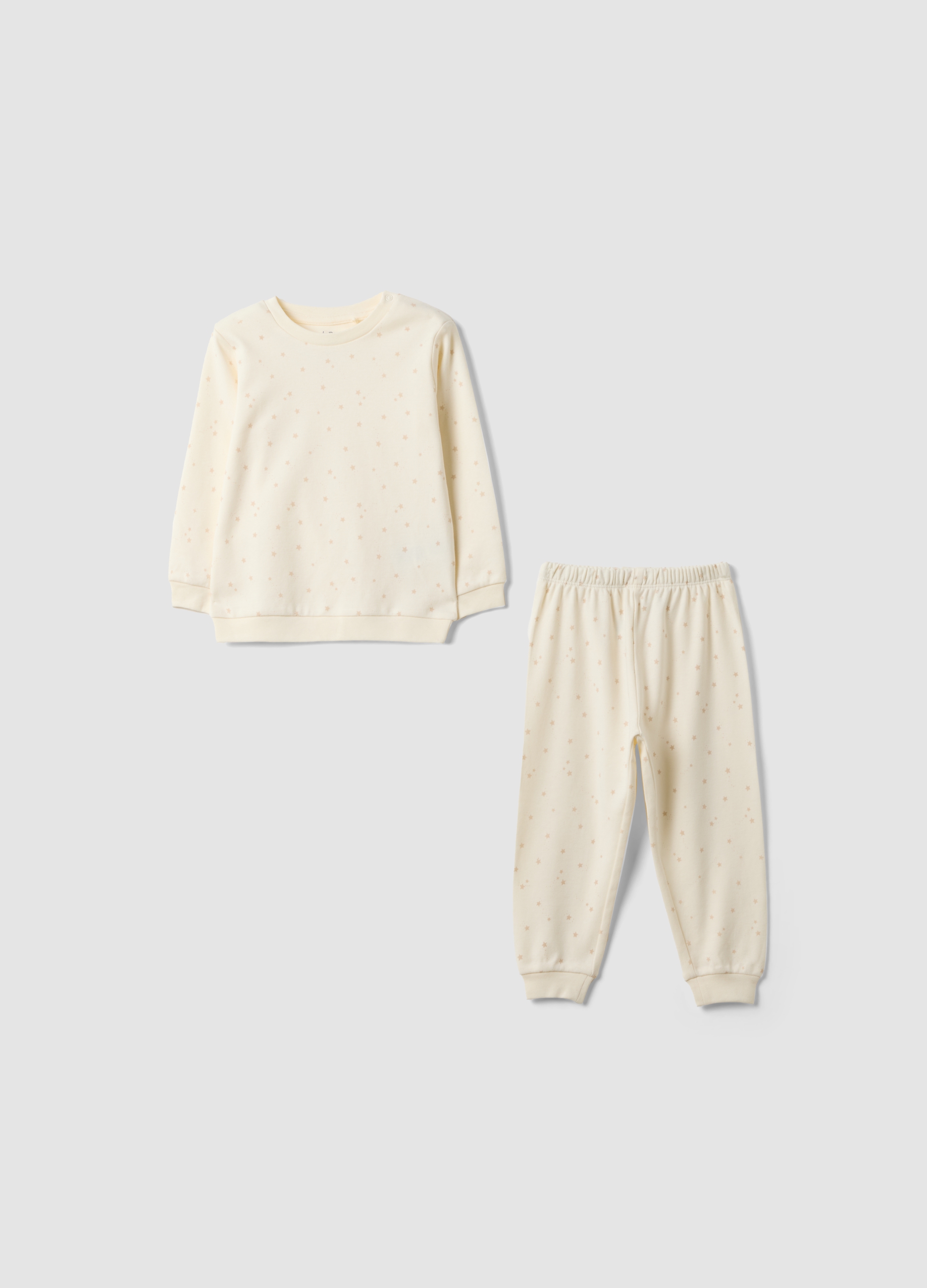FAGOTTINO, Pigiama Bianco In Puro Cotone Organico A Girocollo Per Neonati, Unisex, Bianco, Taglia: 12-18