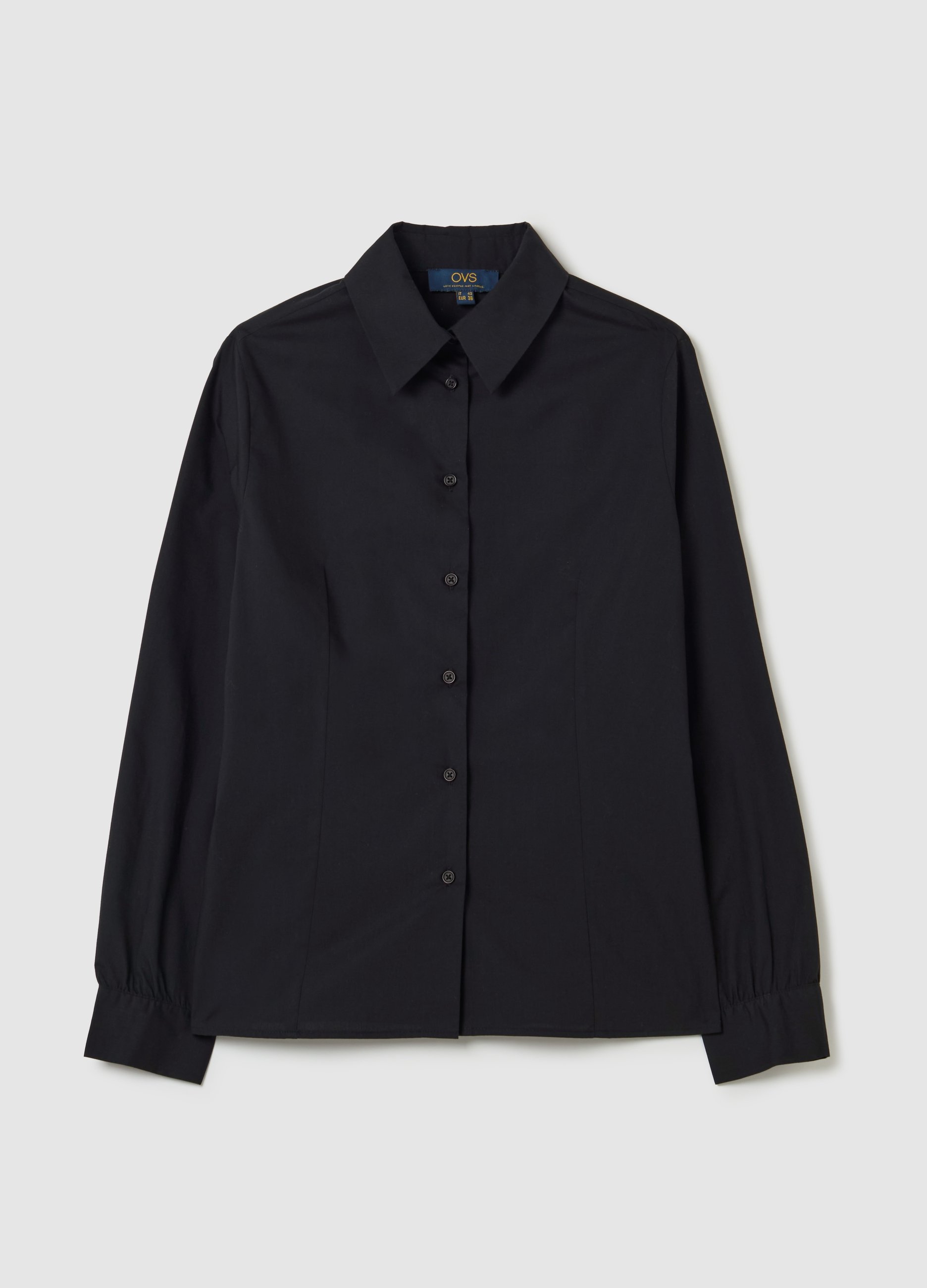 OVS, Camicia Con Pinces Laterali, Donna, Nero, Taglia: 48