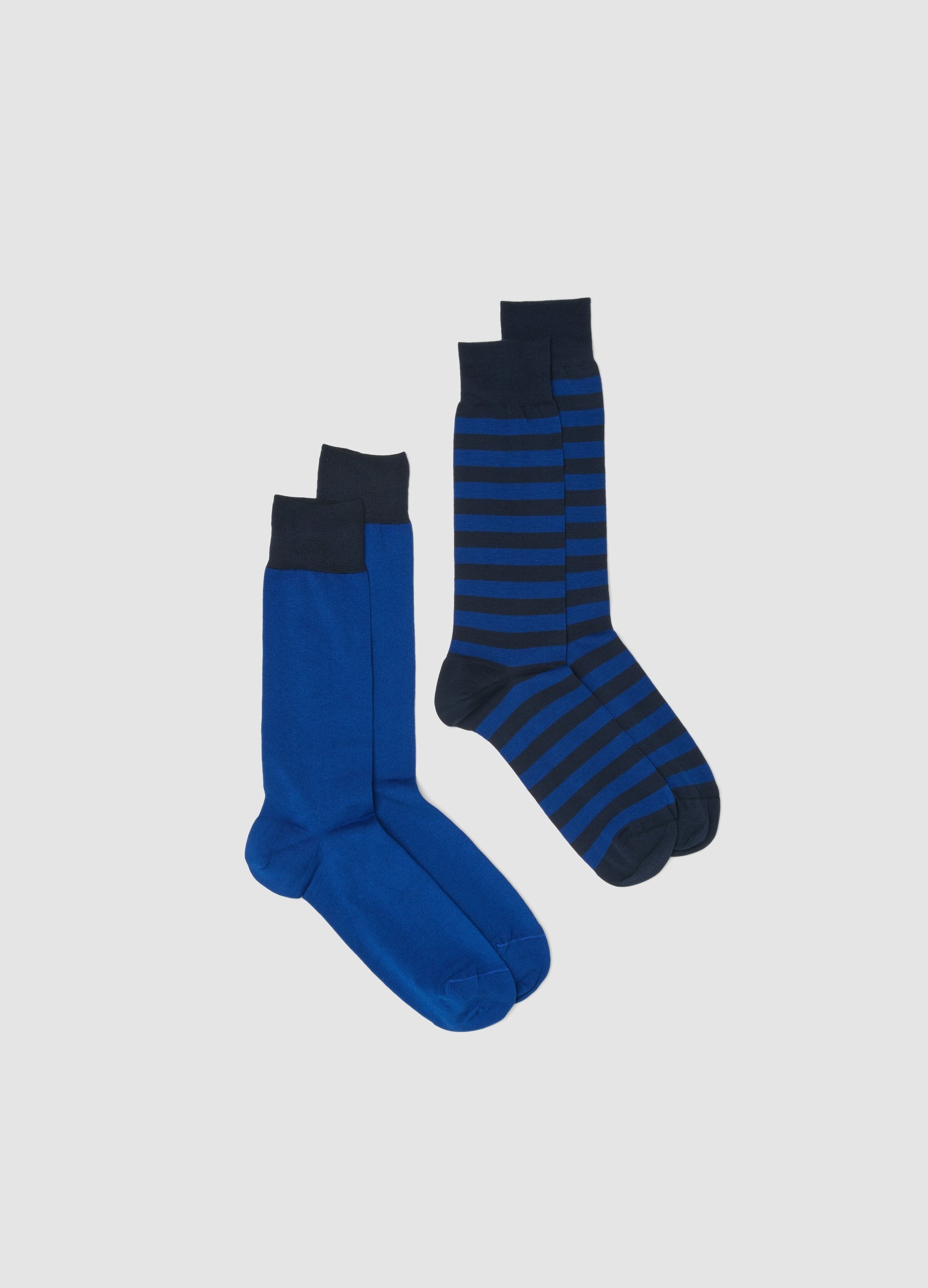 PIOMBO, Bipack Calze In Misto Cotone Elasticizzato Blu, Uomo, Blu, Taglia: 43-46