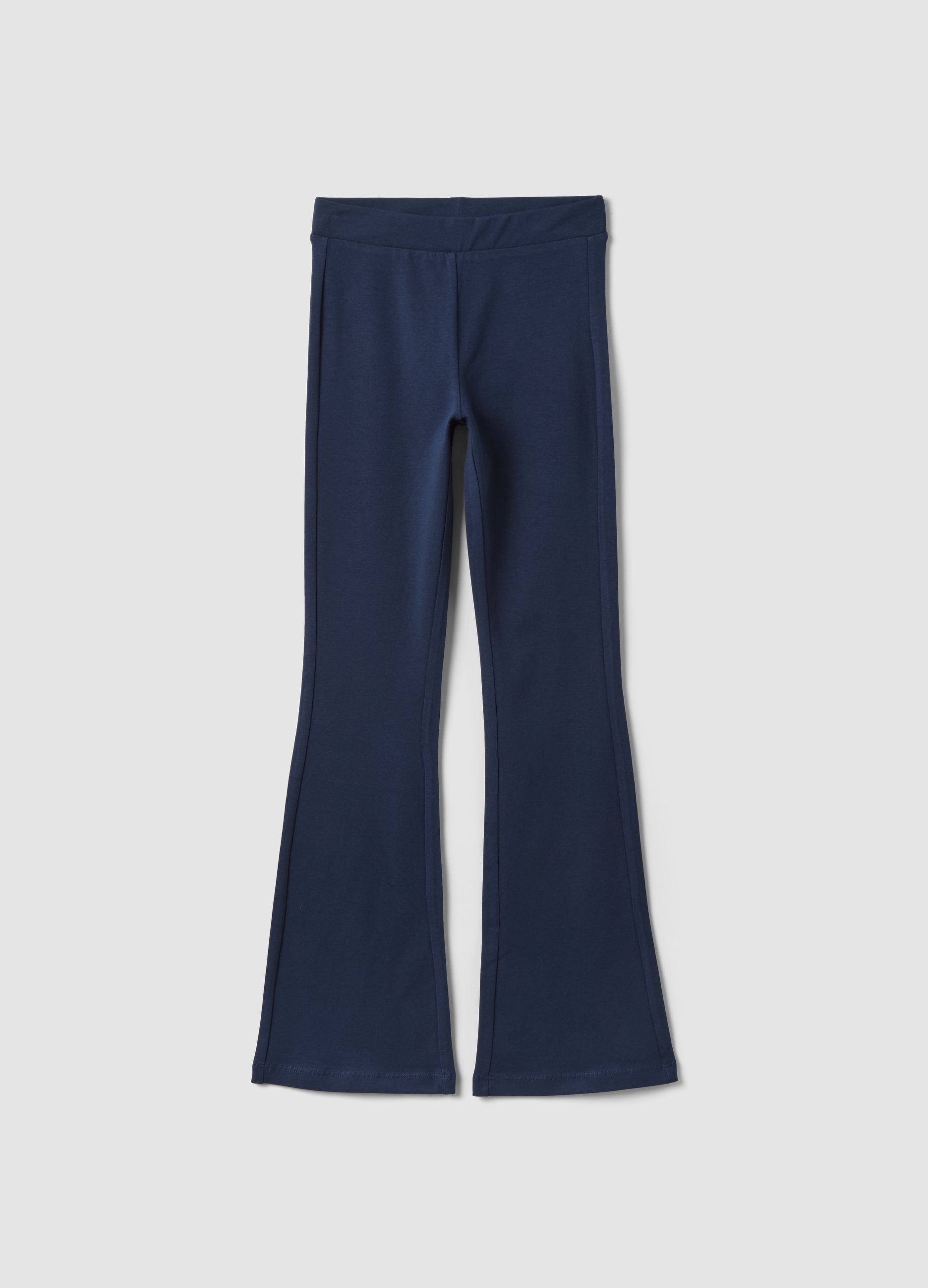 OVS KIDS, Leggings Blu Flare In Cotone Jersey Organico Elasticizzato, Bambina, Blu, Taglia: 13-14