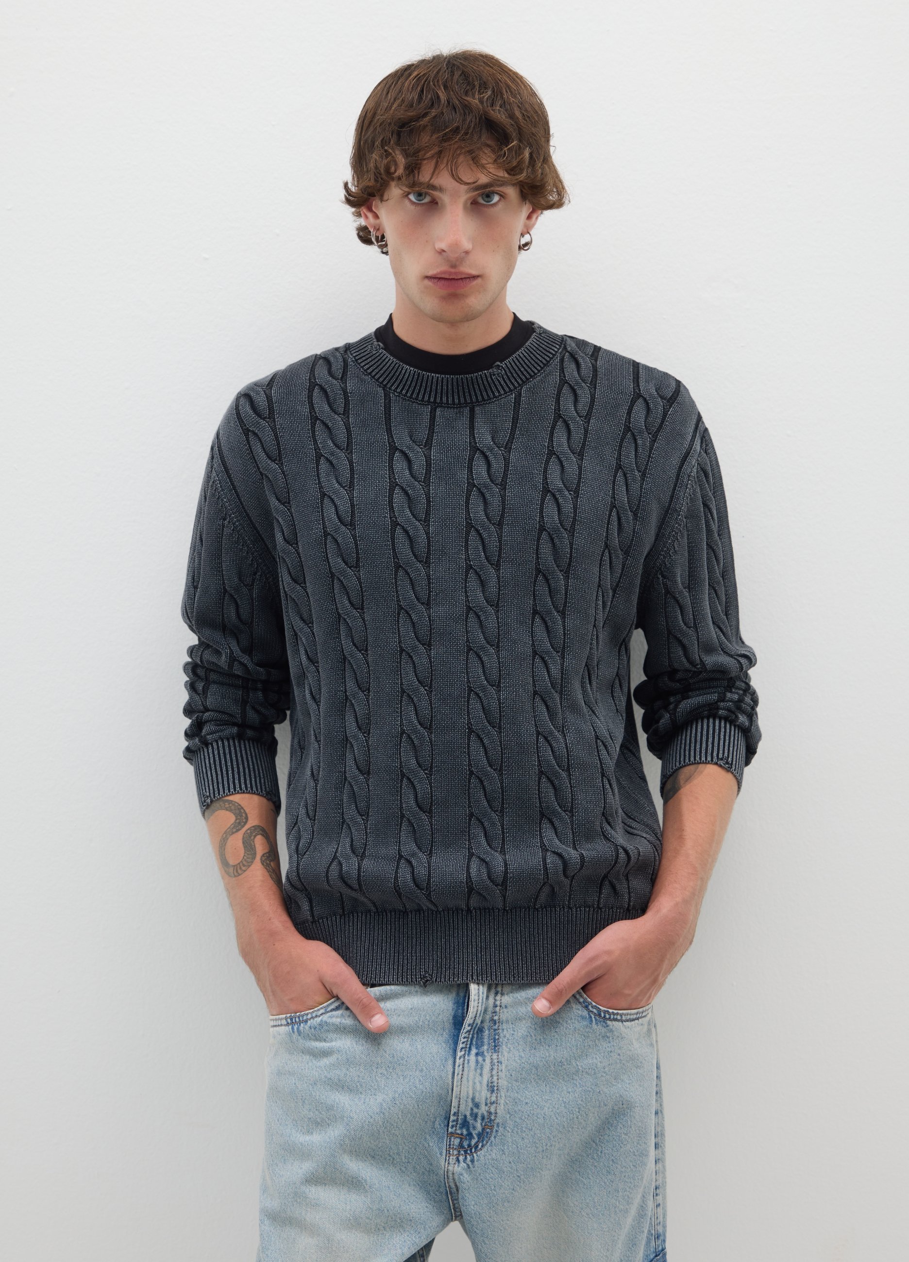 OVS, Jersey Gris De Algodón Puro Ajuste Regular, Hombre, Gris pizarra, Talla: M
