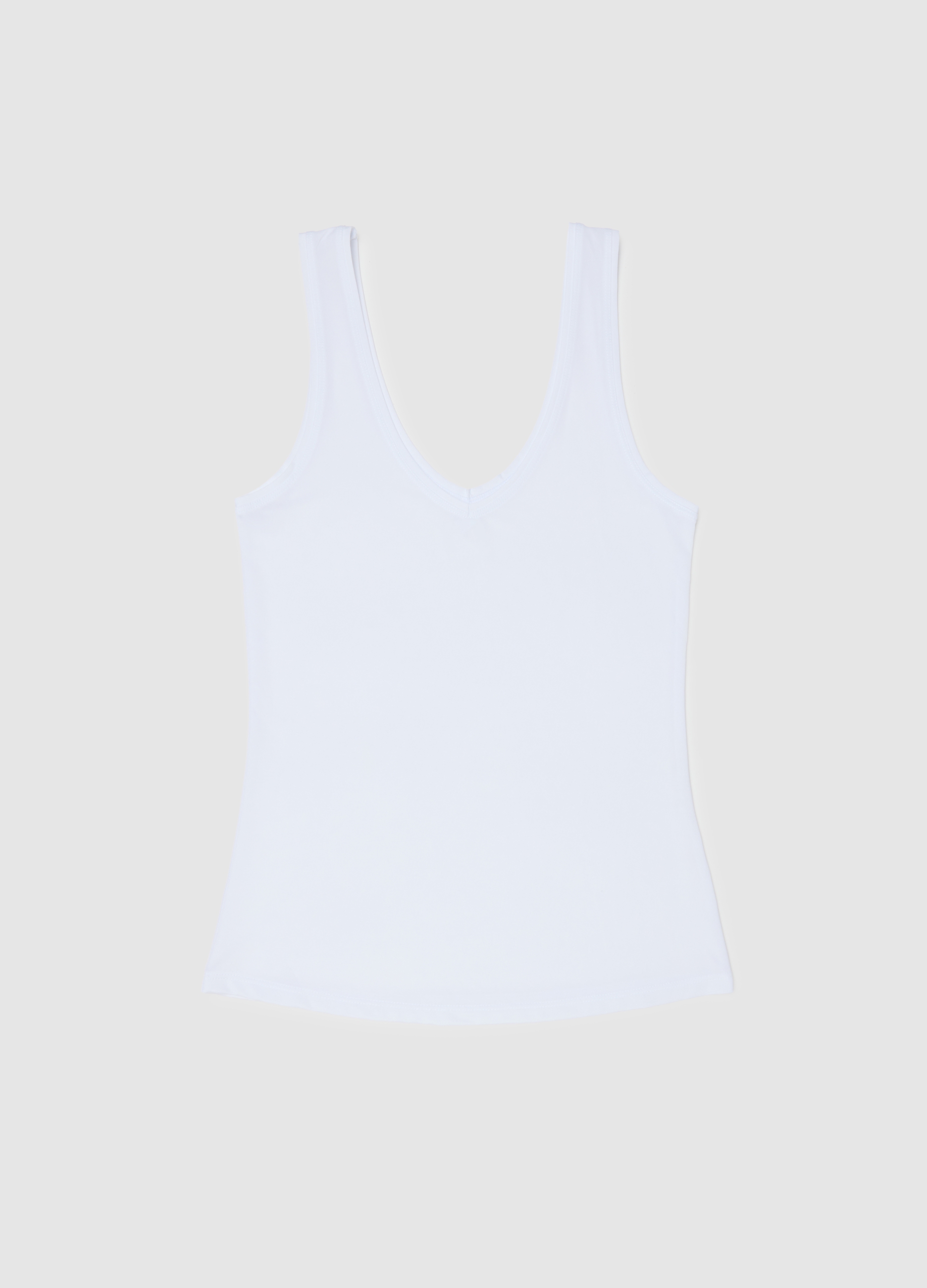 OVS, Canotta Bianca Deep V Regular Fit, Donna, Bianco, Taglia: S