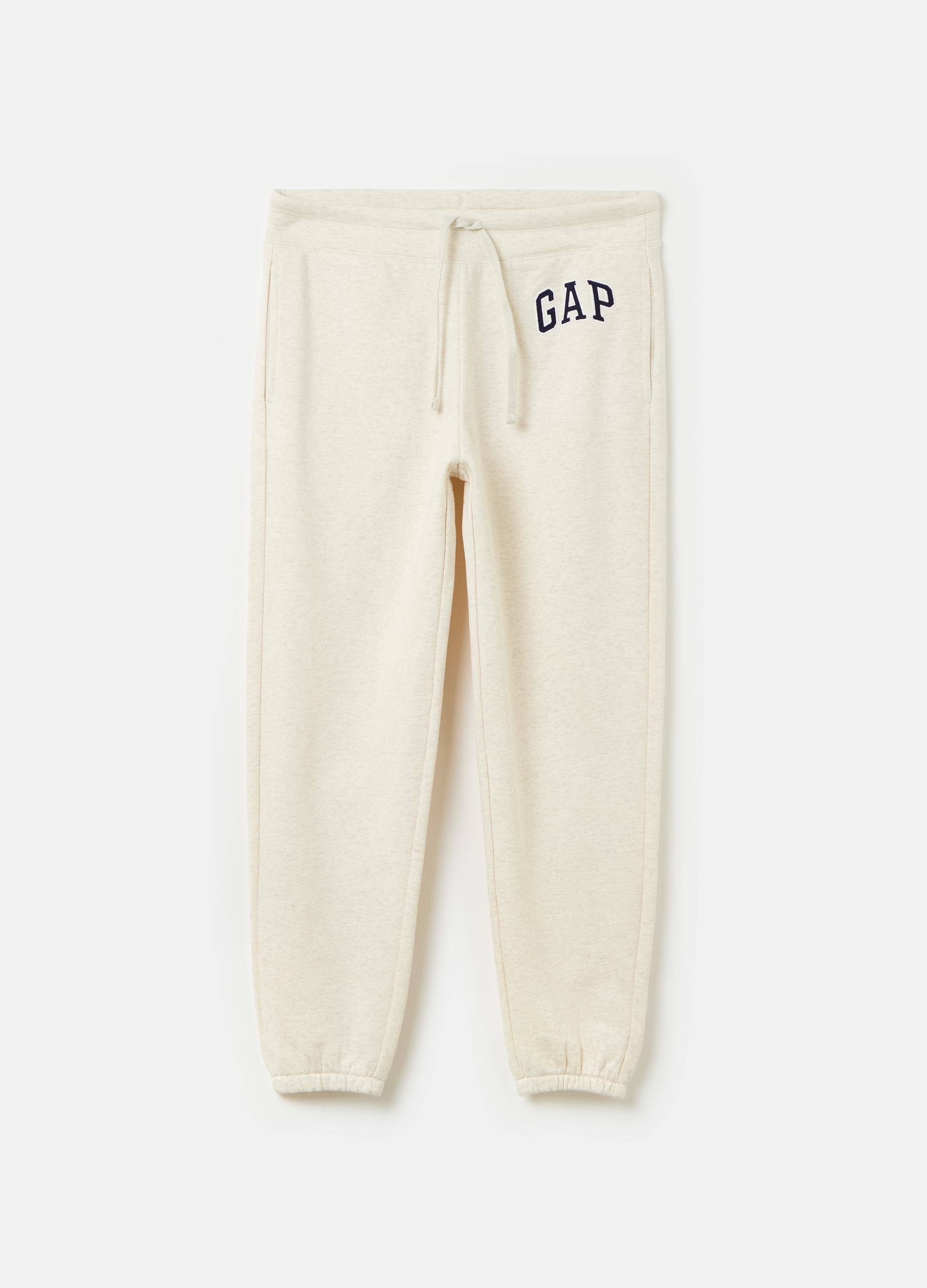 GAP, Joggers Con Coulisse E Ricamo Logo, Donna, Bianco, Taglia: L REGULAR