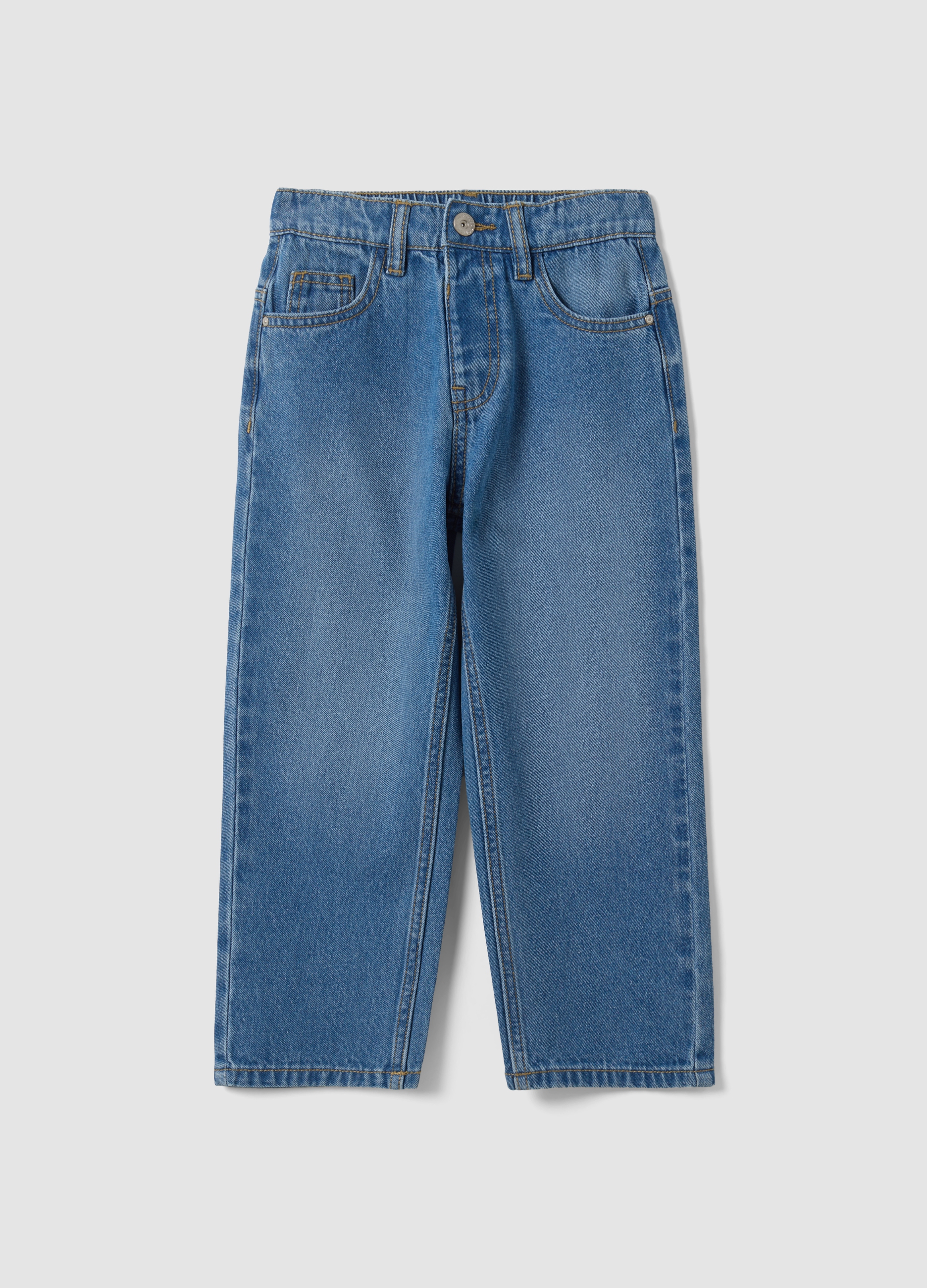 REPUBLIC OF DENIM, Jeans Azzurri In Puro Cotone Wide Leg Per Bambino, Azzurro, Taglia: 5-6