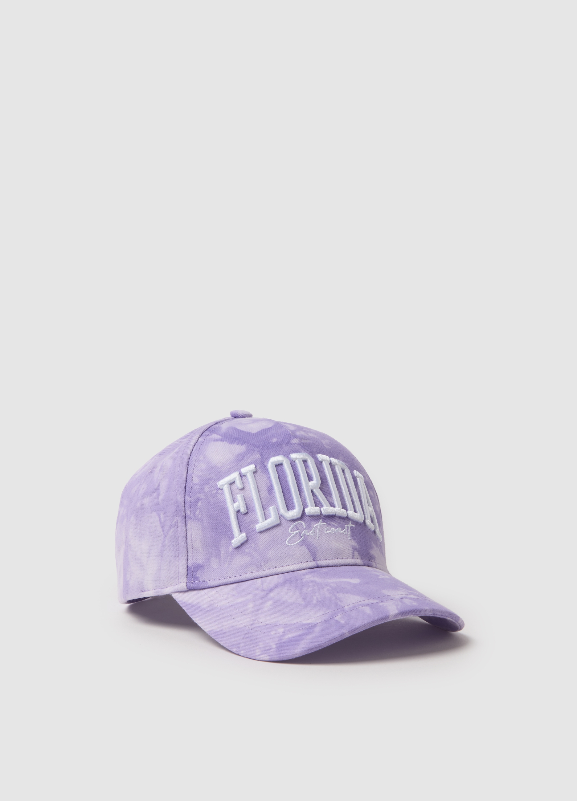 OVS KIDS, Gorra De Béisbol De Algodón Puro Violeta Tie-dye Para Niñas Con Inscripción, Niña, Lila claro, Talla: 52
