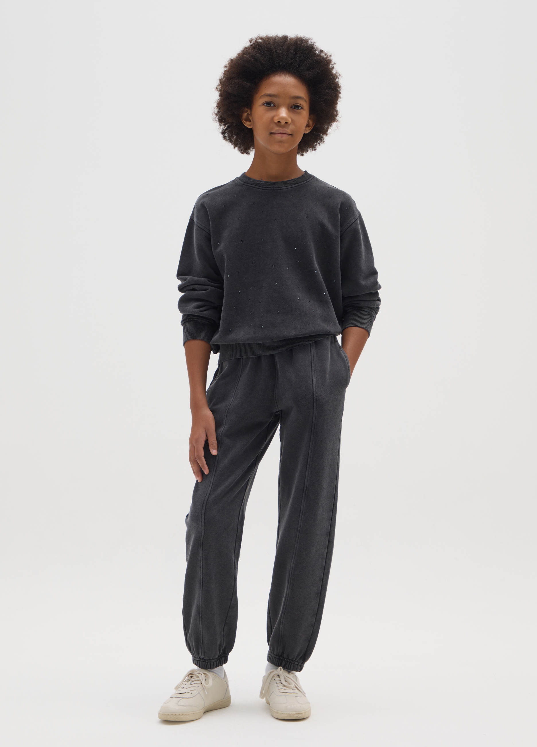 OVS KIDS, Jogger Da Ragazza In Misto Cotone Grigi Regular Fit, Bambina, Grigio, Taglia: 10-11