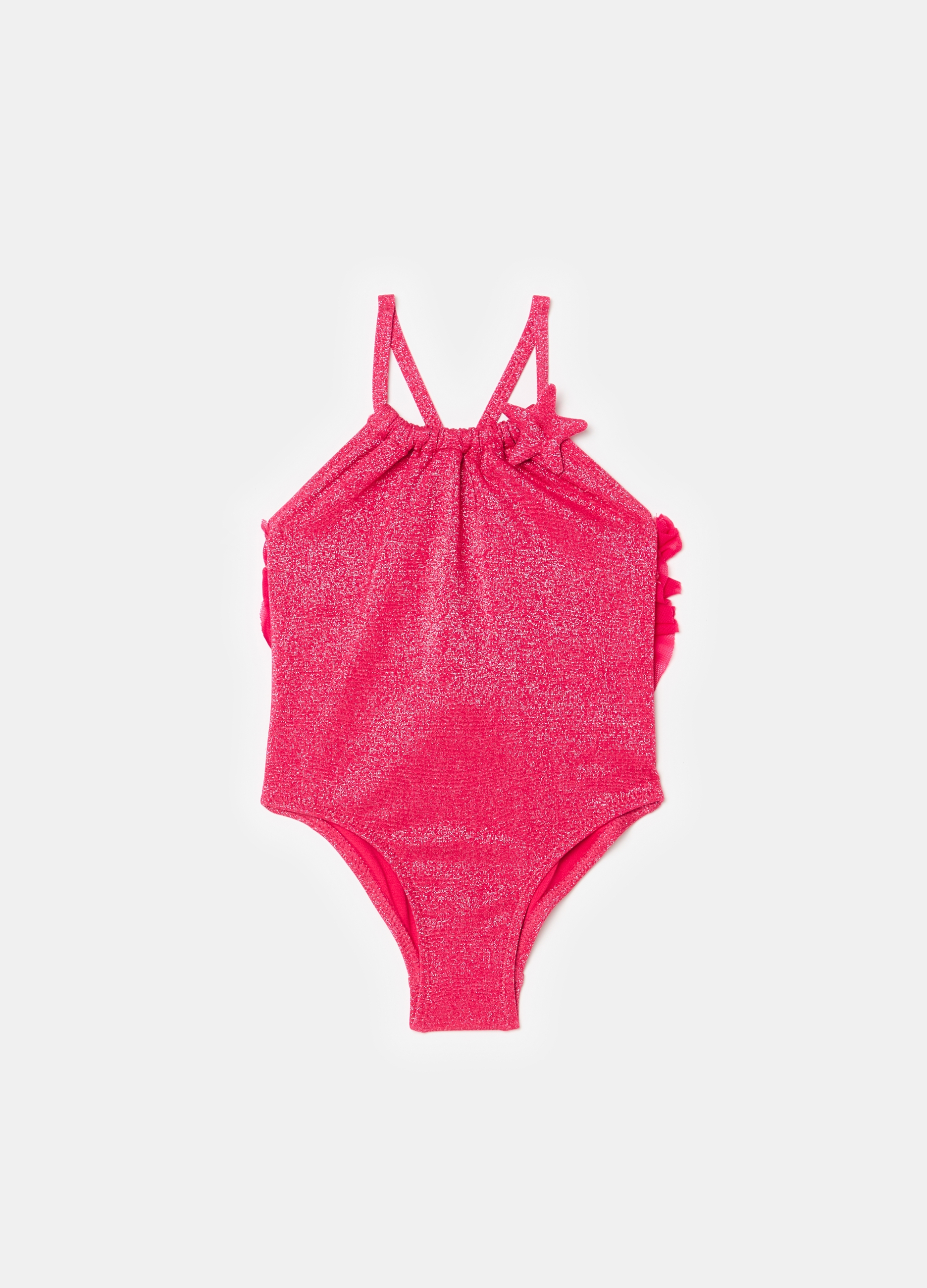 FAGOTTINO, Costume Intero Con Lurex E Volant, Bambina, Rosa, Taglia: 6-9