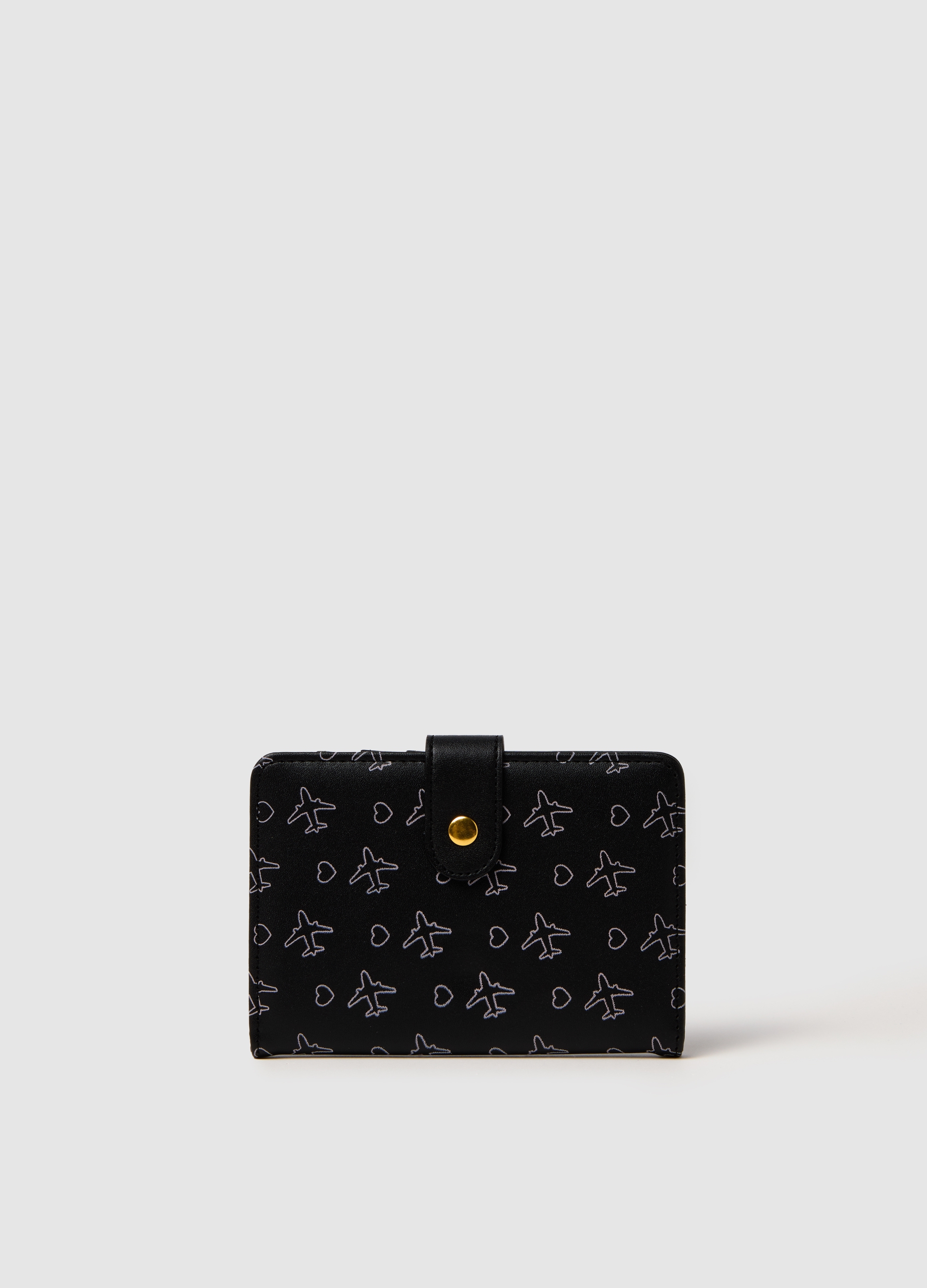 OVS, Portafoglio Nero Con Stampa, Donna, Multicolor, Taglia: ONE SIZE