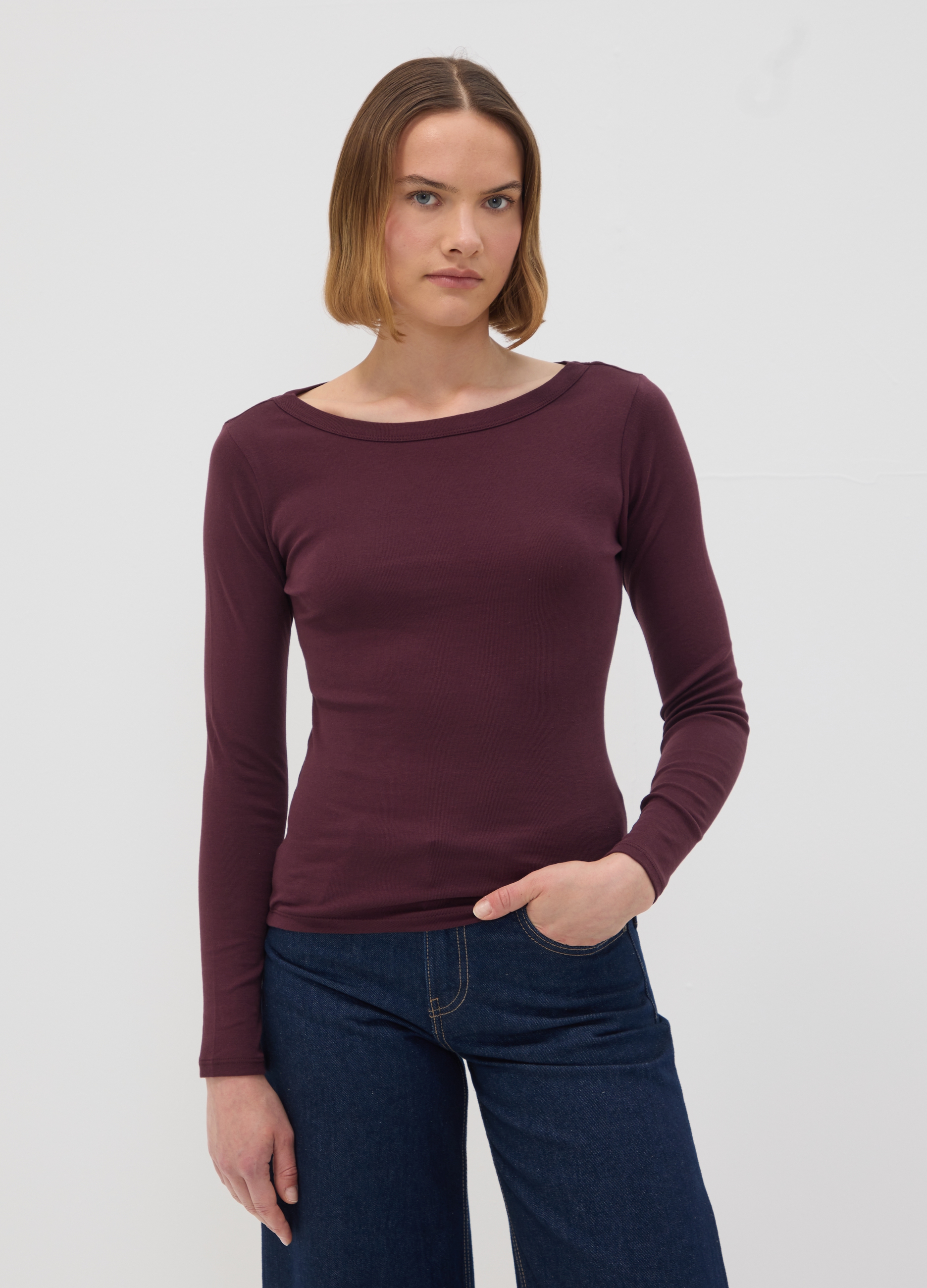 OVS, T-shirt Viola In Puro Cotone Con Girocollo Regular Fit, Donna, Viola, Taglia: XXL