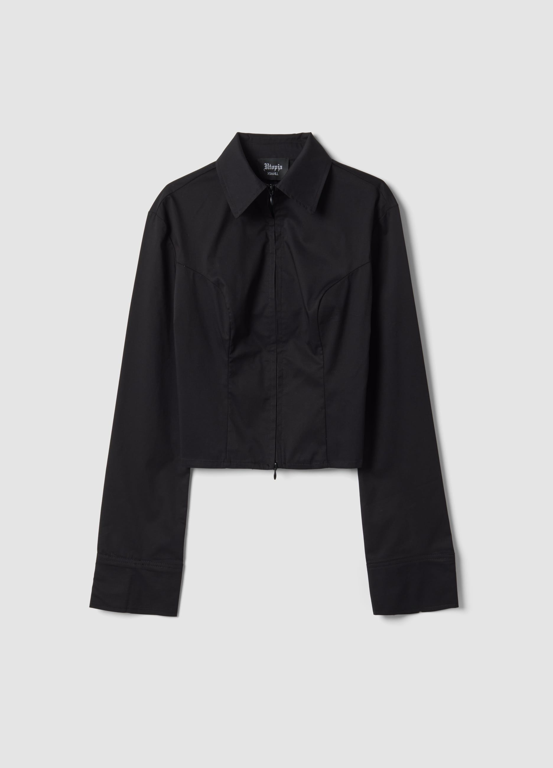 UTOPJA, Fitted Full-zip Shirt Black, Donna, Nero, Taglia: XS
