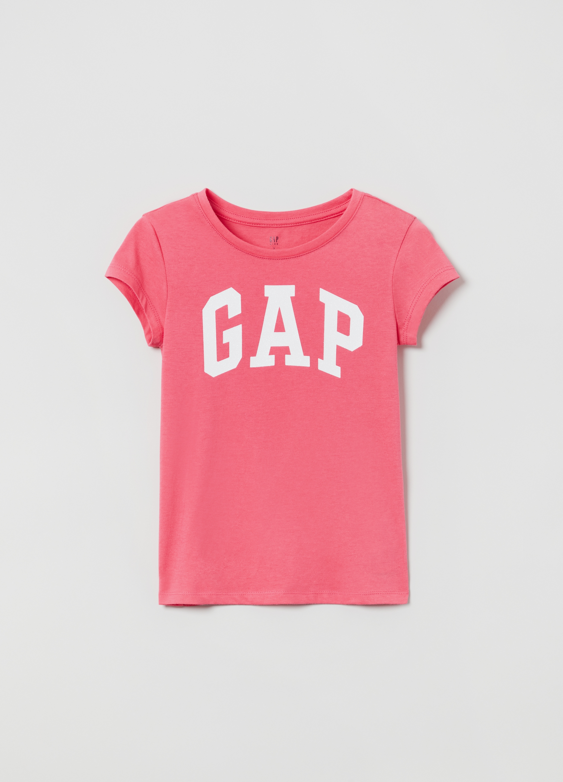 GAP KIDS, T-shirt In Cotone Con Stampa Logo Gap, Bambina, Rosa, Taglia: S/114-134