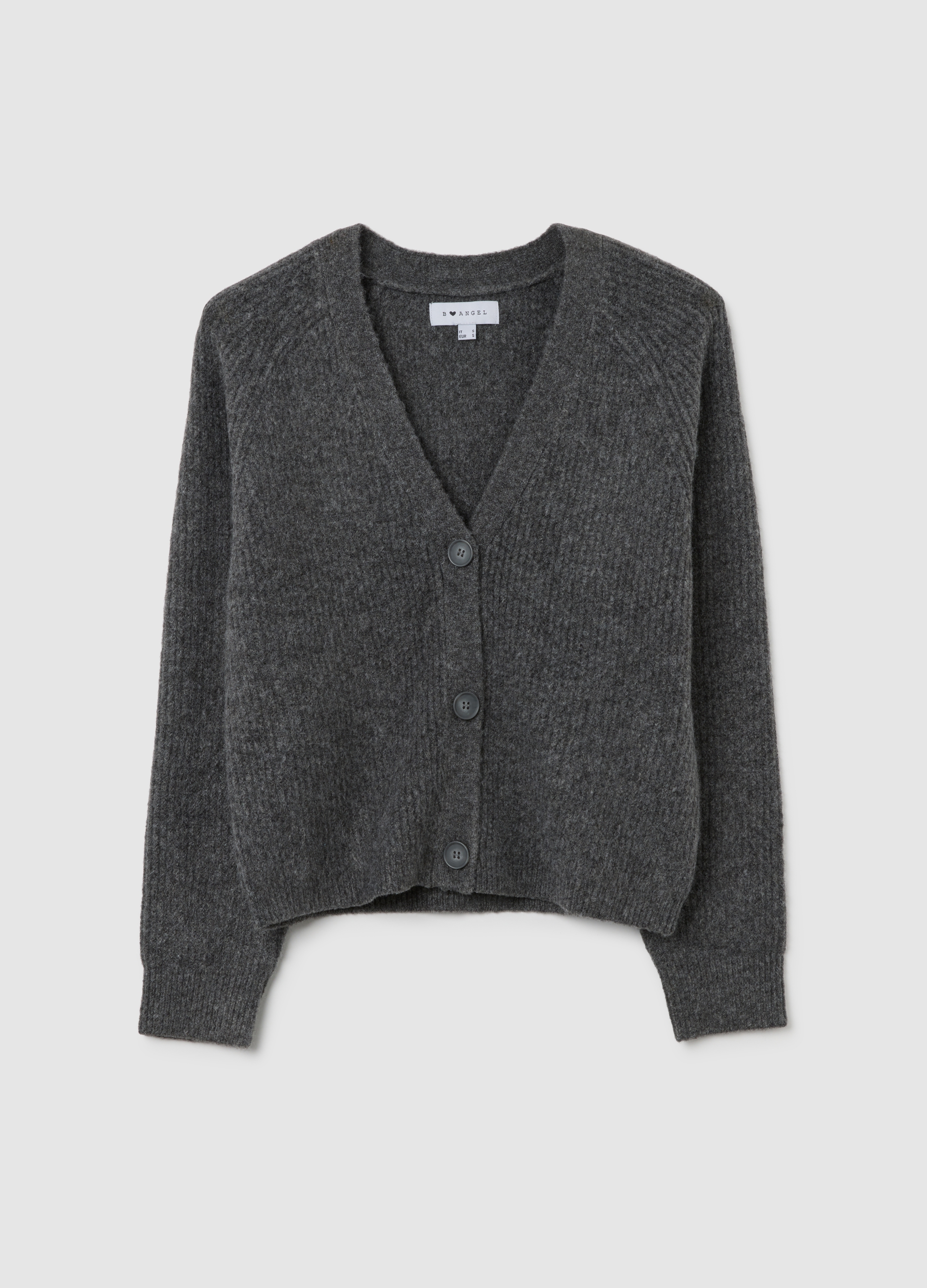 Cardigan Gris Elástico, Mujer, Gris pizarra, Talla: 38