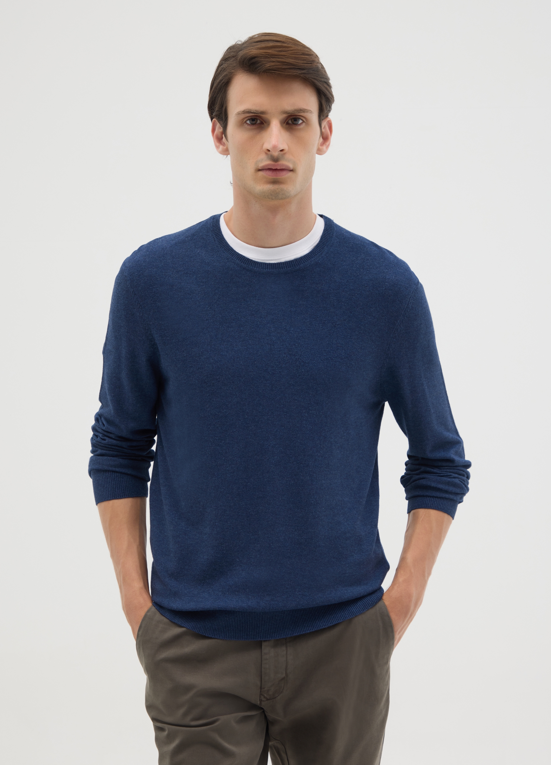 Suéter Azul Regular Fit, Hombre, Azul vaquero, Talla: XXL