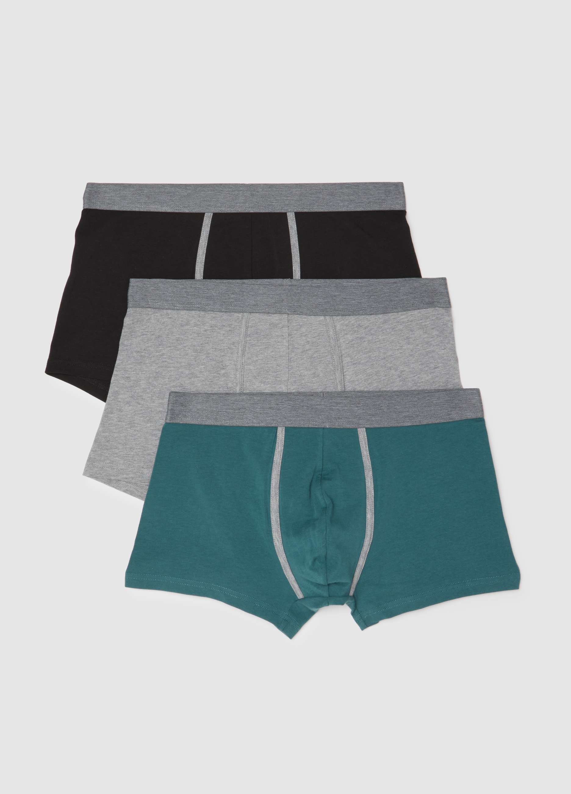 Bóxers Grises De Algodón Elástico, Hombre, Grey/Black, Talla: M