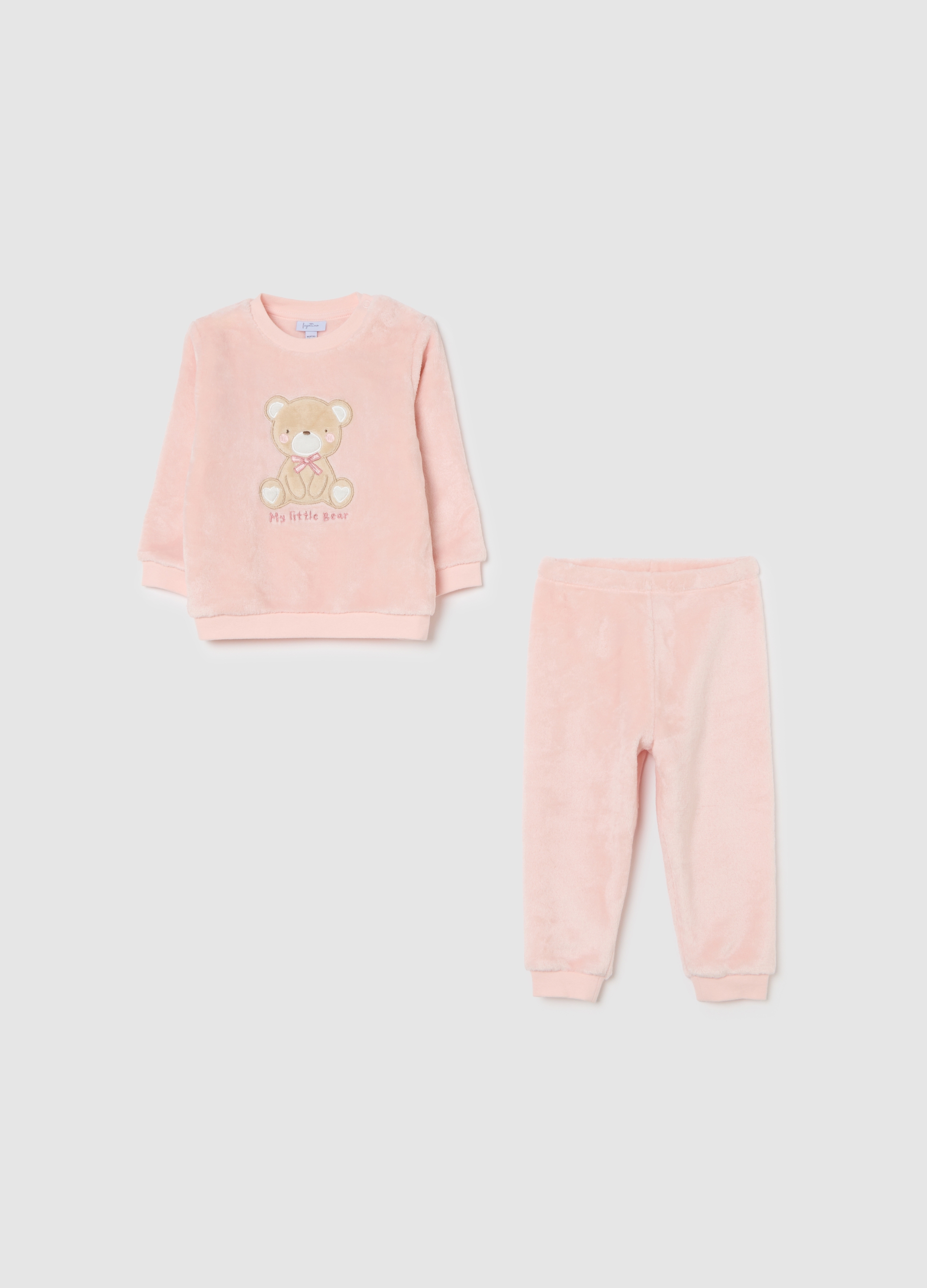 FAGOTTINO, Pigiama Rosa Da Neonato Con Stampa Orsetto Regular Fit, Bambina, Rosa, Taglia: 30-36