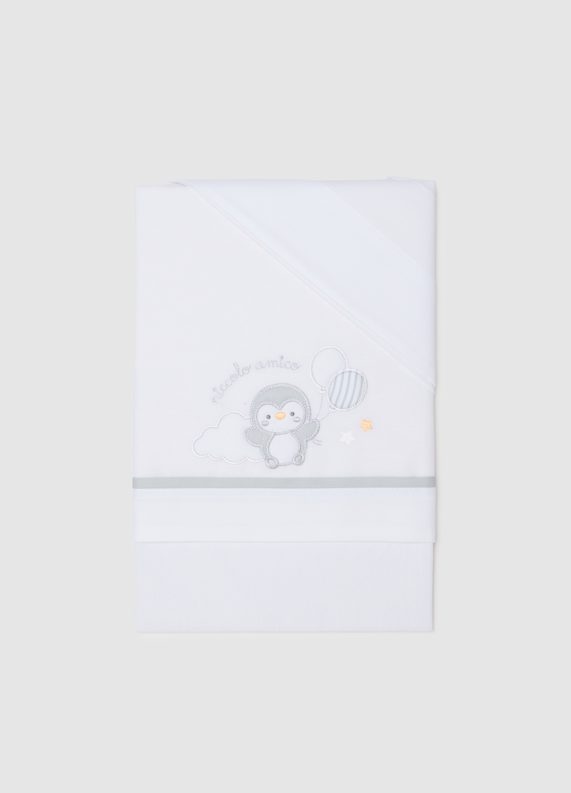 FAGOTTINO, Set Lenzuolini Da Neonato In Puro Cotone Multicolor Con Ricamo, Unisex, Bianco, Taglia: ONE SIZE