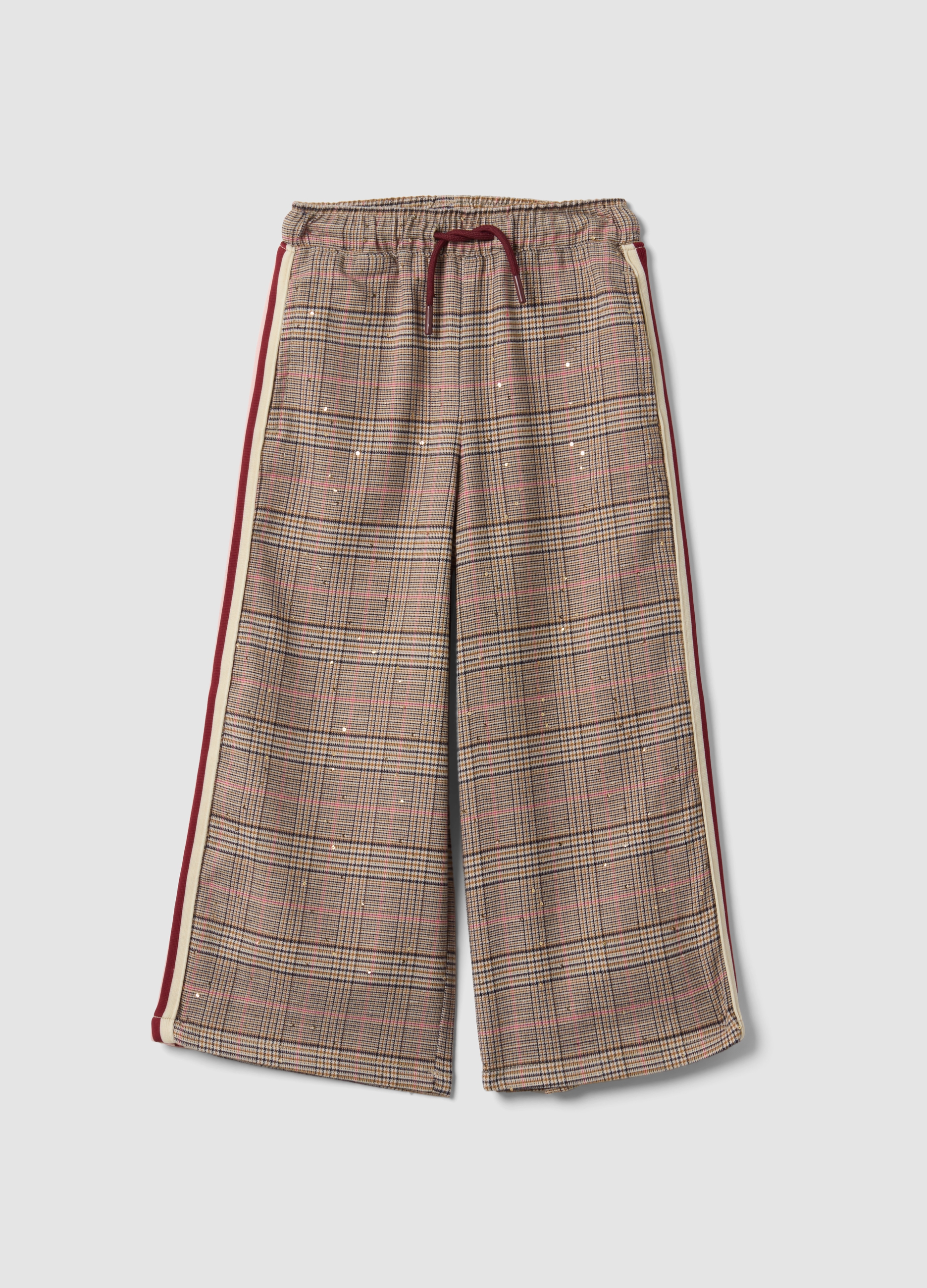OVS KIDS, Pantaloni Culotte Multicolor In Viscosa Elasticizzata A Quadri Per Bambina, Multicolor, Taglia: 4-5