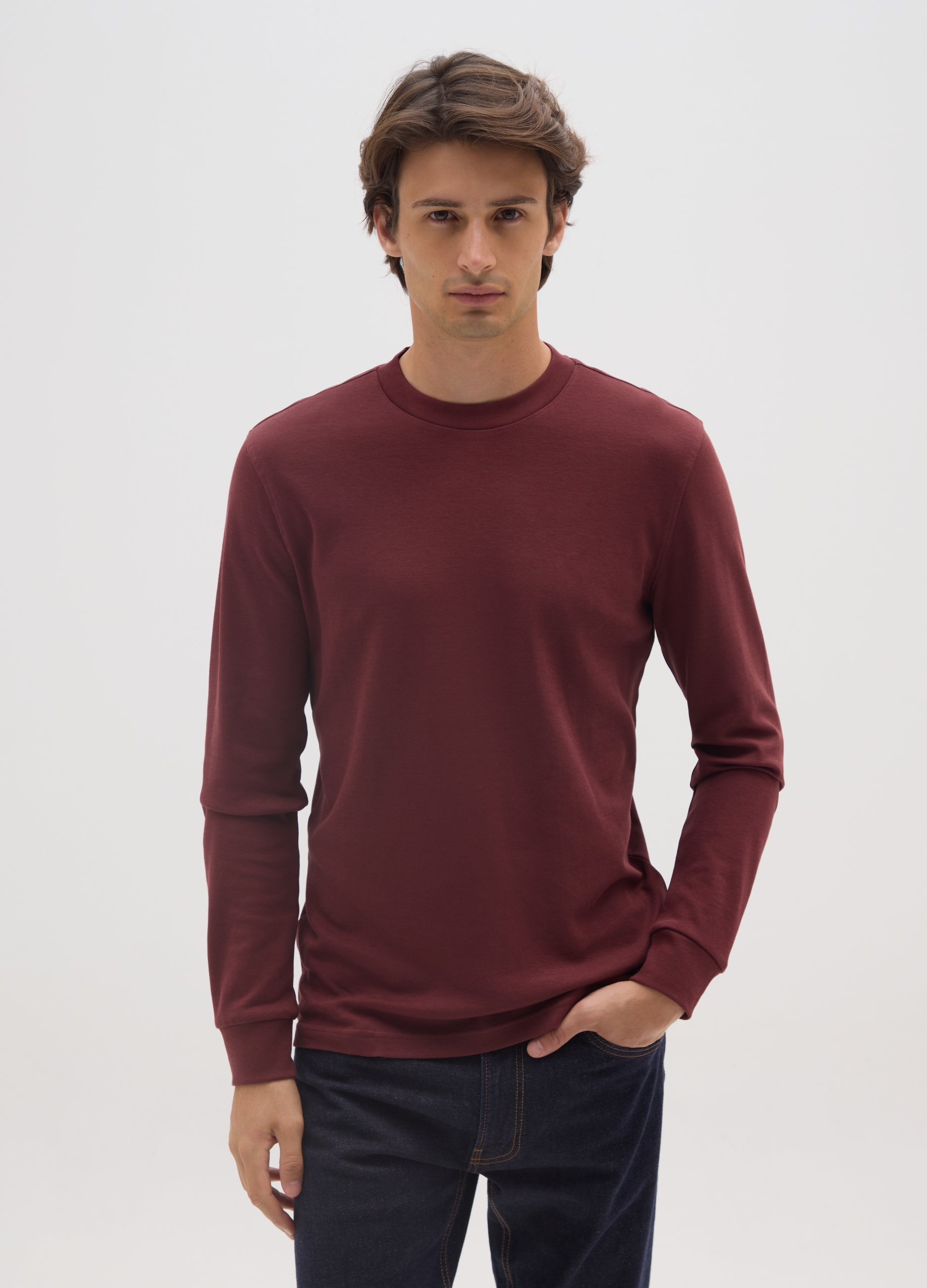 OVS, Maglia A Maniche Lunghe Da Ragazzo In Puro Cotone Verde, Uomo, Verde, Taglia: M