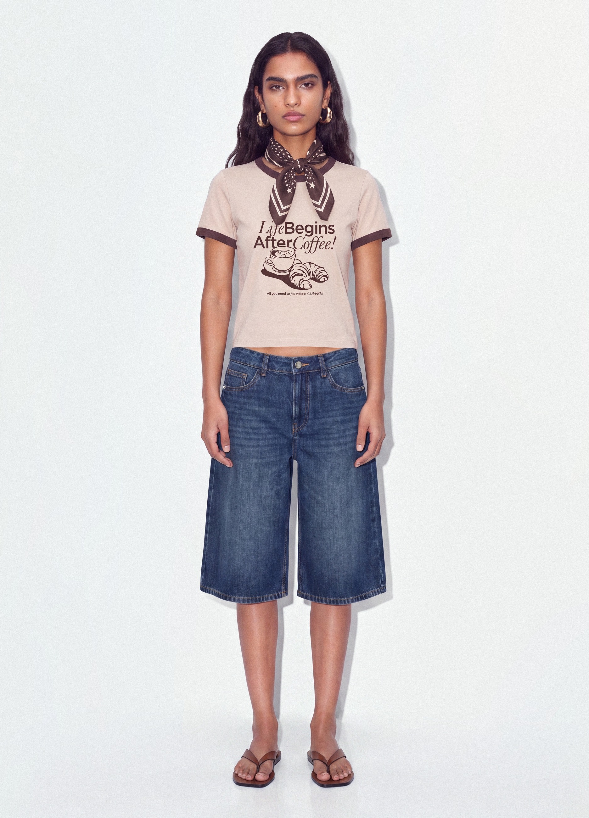 B.ANGEL, Shorts Baggy In Denim Blu In Puro Cotone, Donna, Blu, Taglia: 40