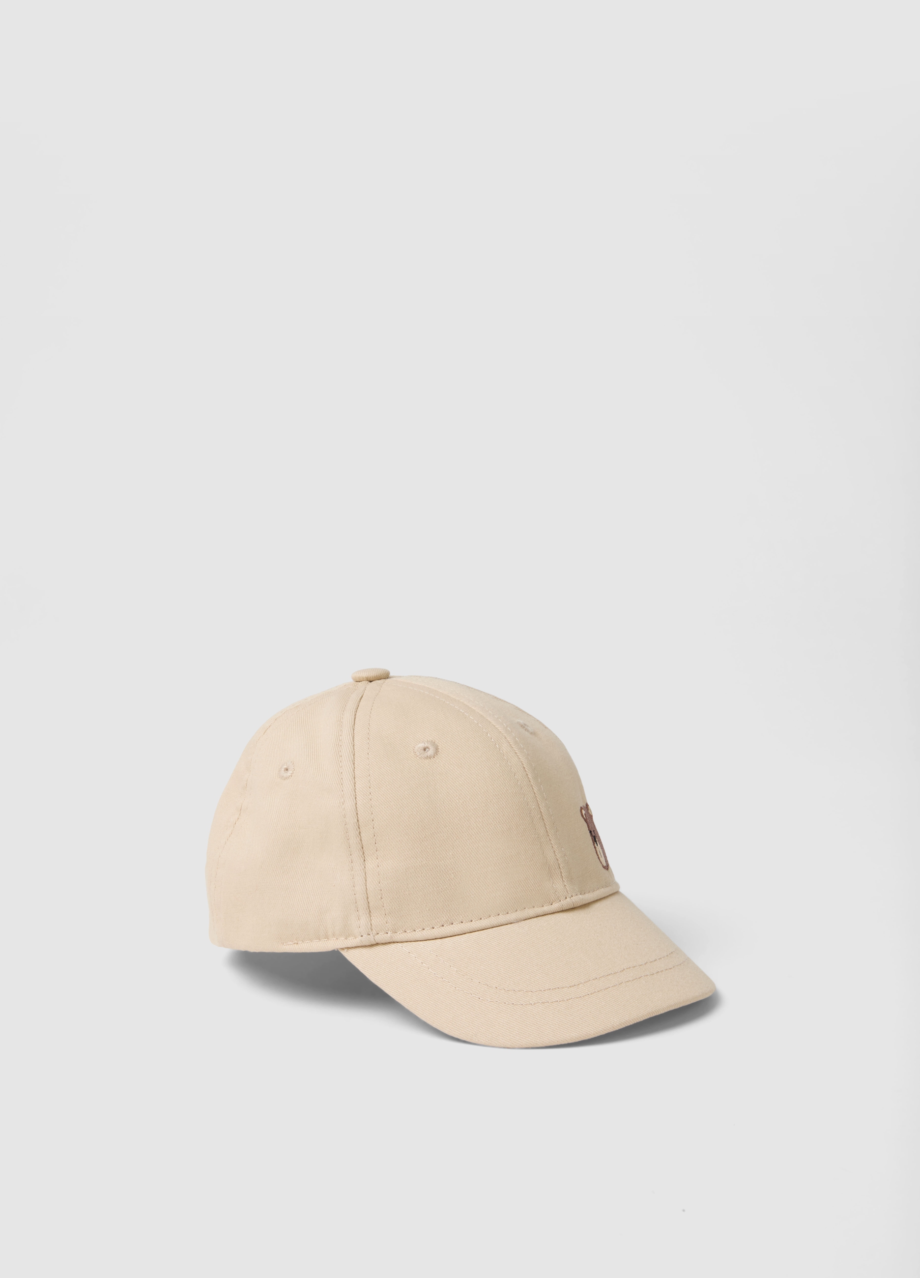 FAGOTTINO, Gorra De Béisbol De Algodón Beige Para Niños Con Osito, Niño, Beige Claro, Talla: 46-48