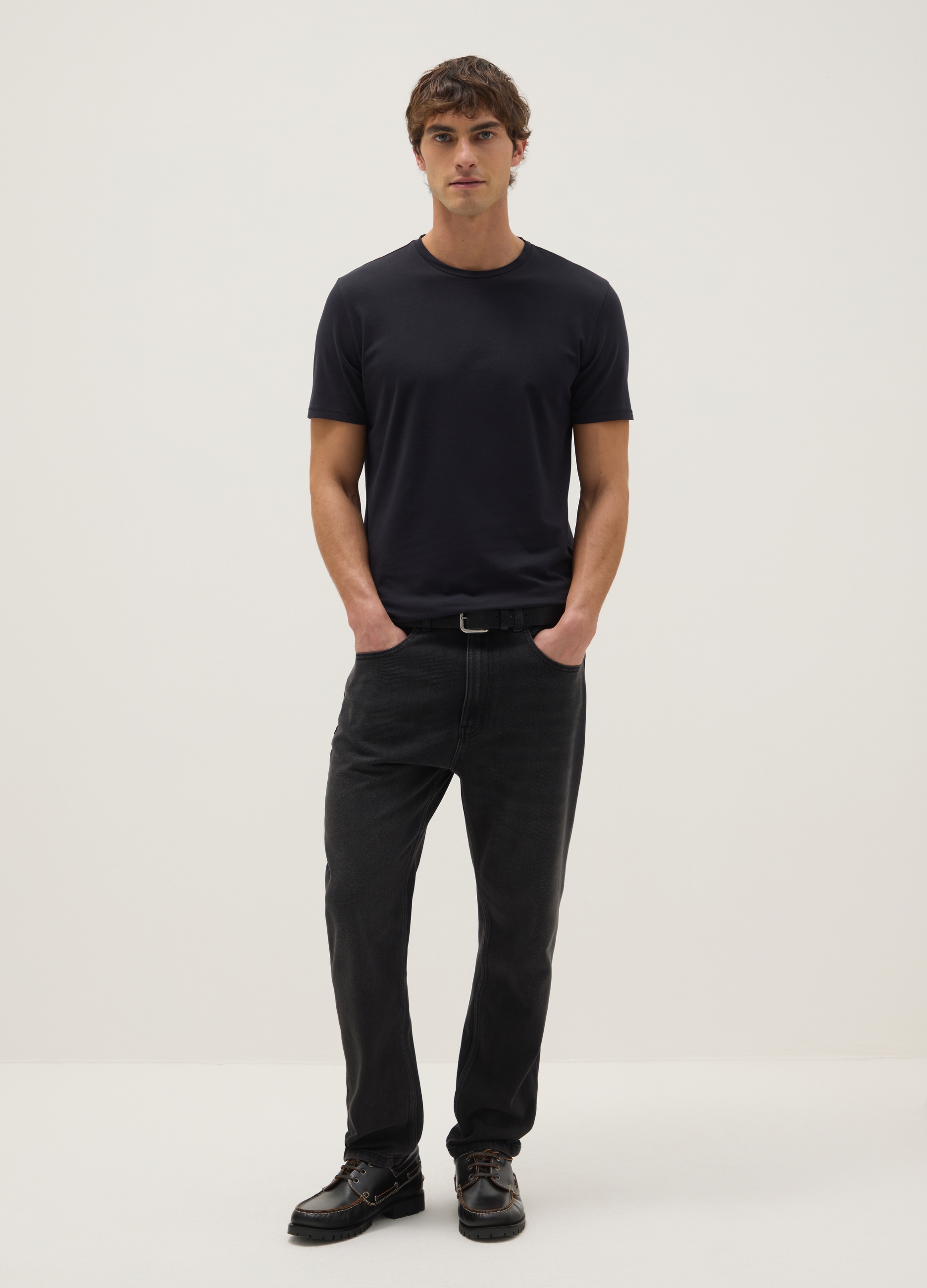 Camiseta Azul De Ajuste Slim En Algodón Elástico, Hombre, Blu Bluette, Talla: XXL