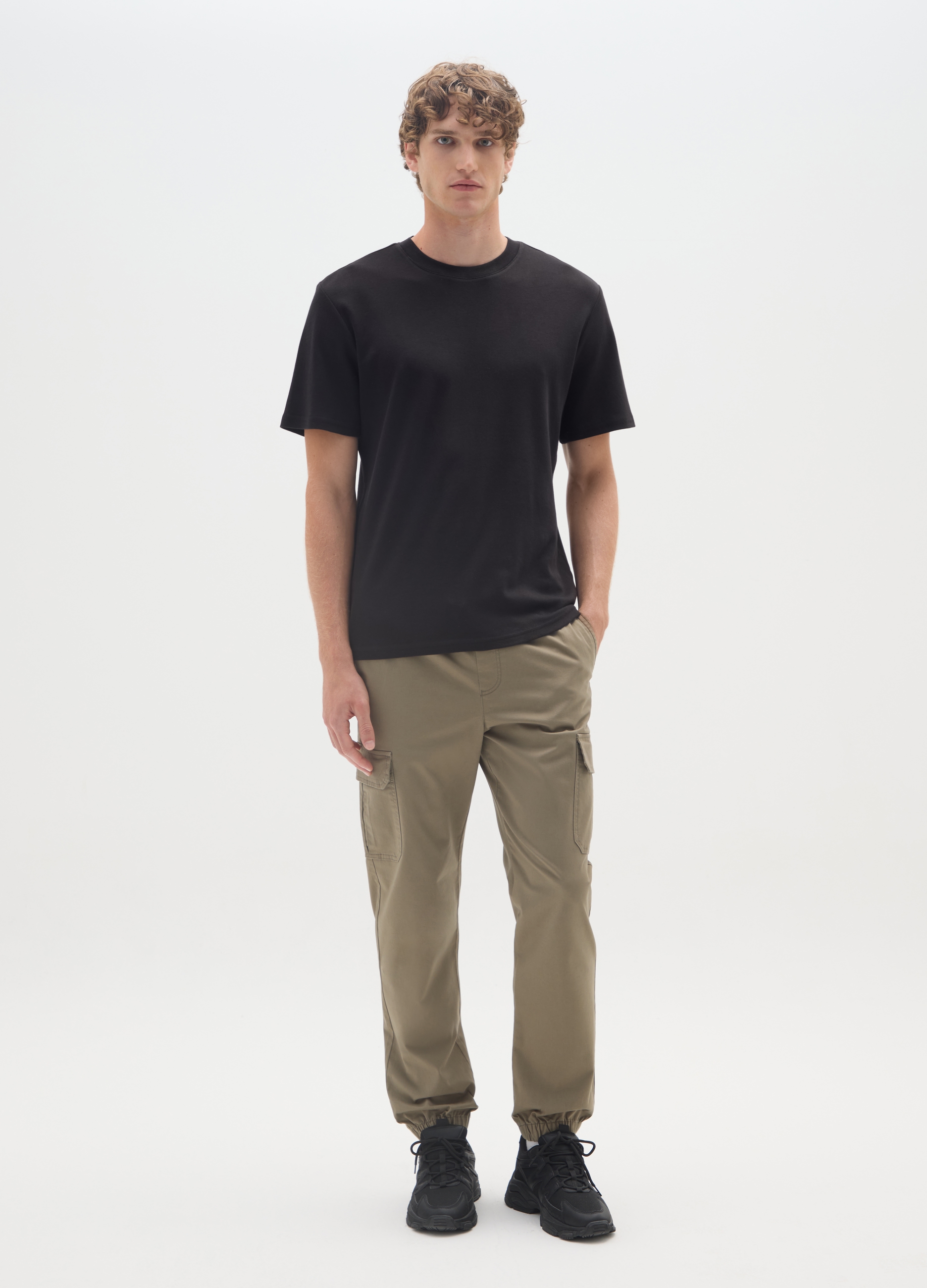 Pantaloni Cargo In Cotone Verdi Relaxed Fit, Hombre, Verde Oliva, Talla: S