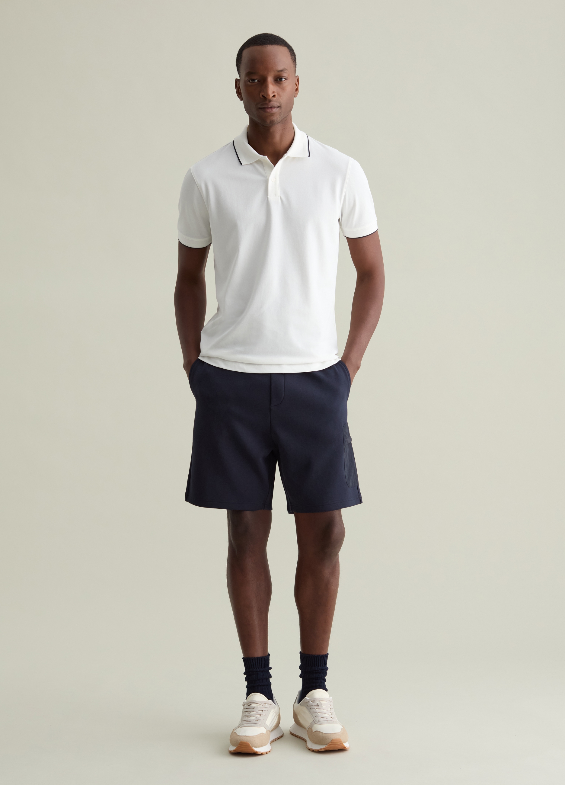 PIOMBO, Bermuda Jogger In Tessuto Tecnico, Uomo, Blu, Taglia: S