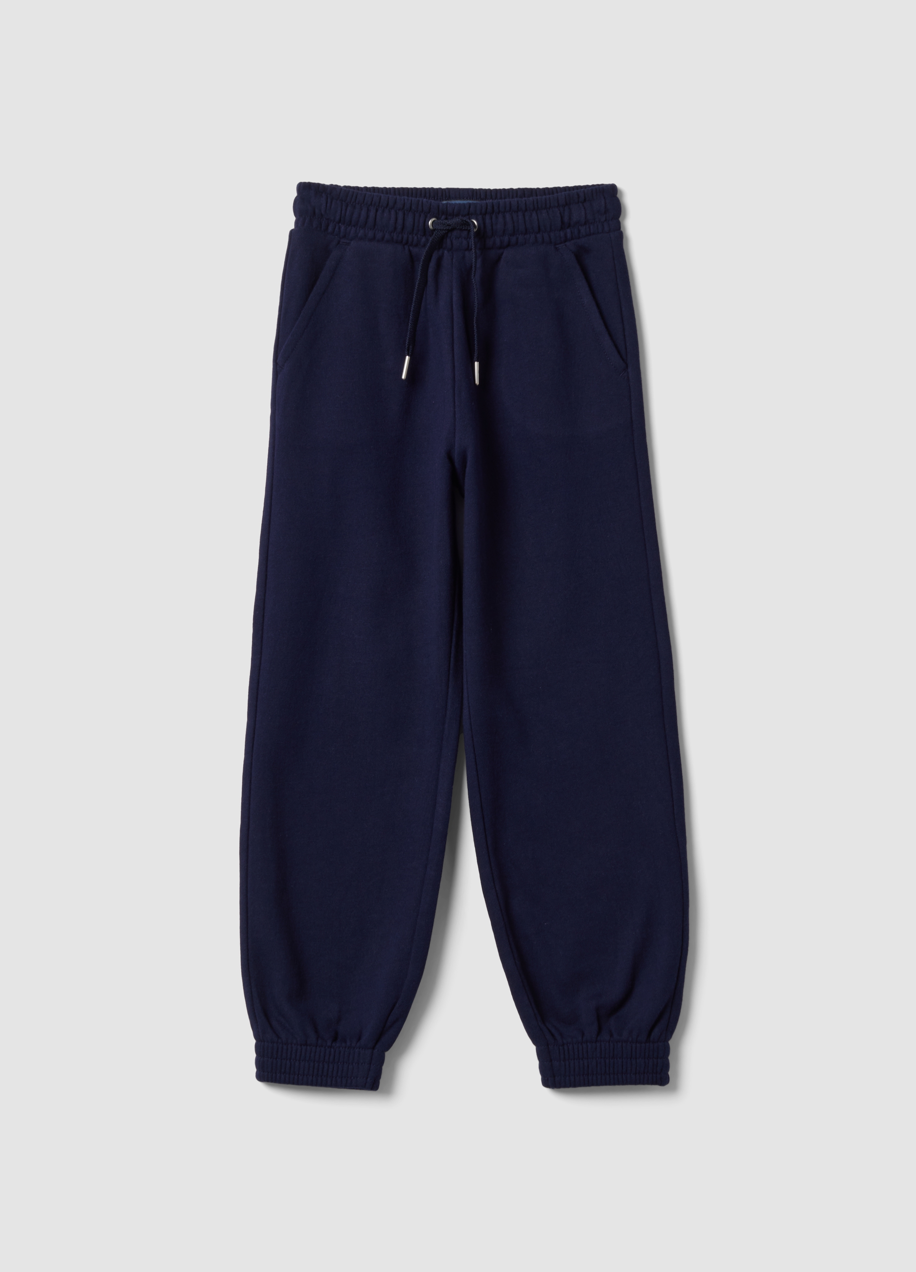 OVS KIDS, Pantaloni Jogger Blu In Cotone Organico, Bambina, Blu, Taglia: 7-8