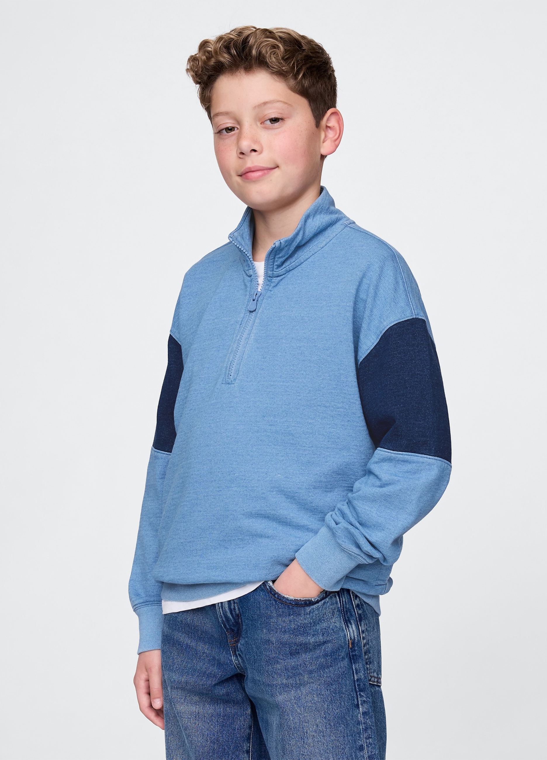 GAP KIDS, Felpa In Puro Cotone, Bambino, Azzurro, Taglia: XS/99-114