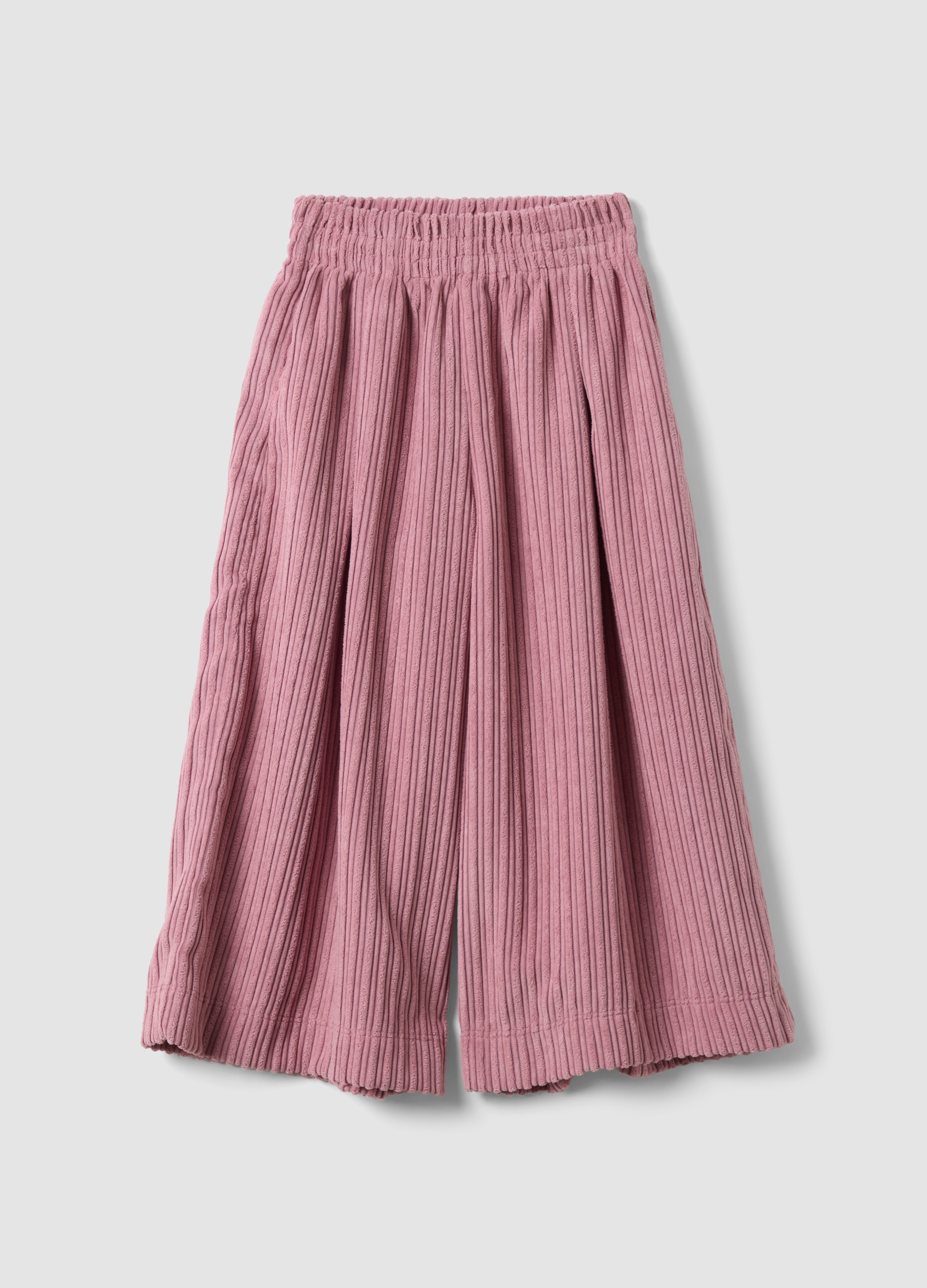 PIOMBO KIDS, Pantaloni Rosa Wide Leg A Coste Con Vita Elasticizzata, Bambina, Rosa, Taglia: 10