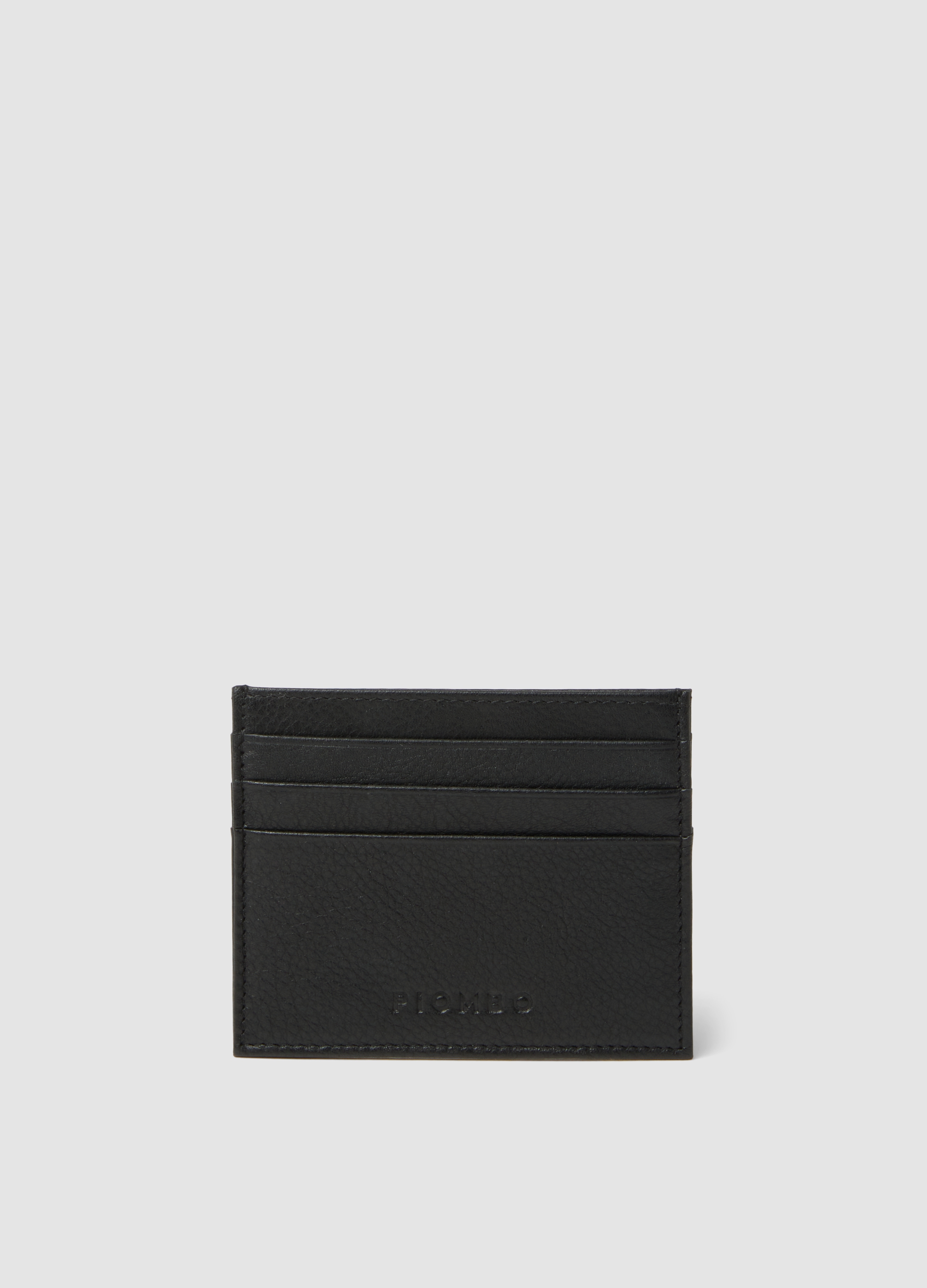 Piombo Contemporary, Portacarte Nero In Vera Pelle, Uomo, Nero, Taglia: ONE SIZE