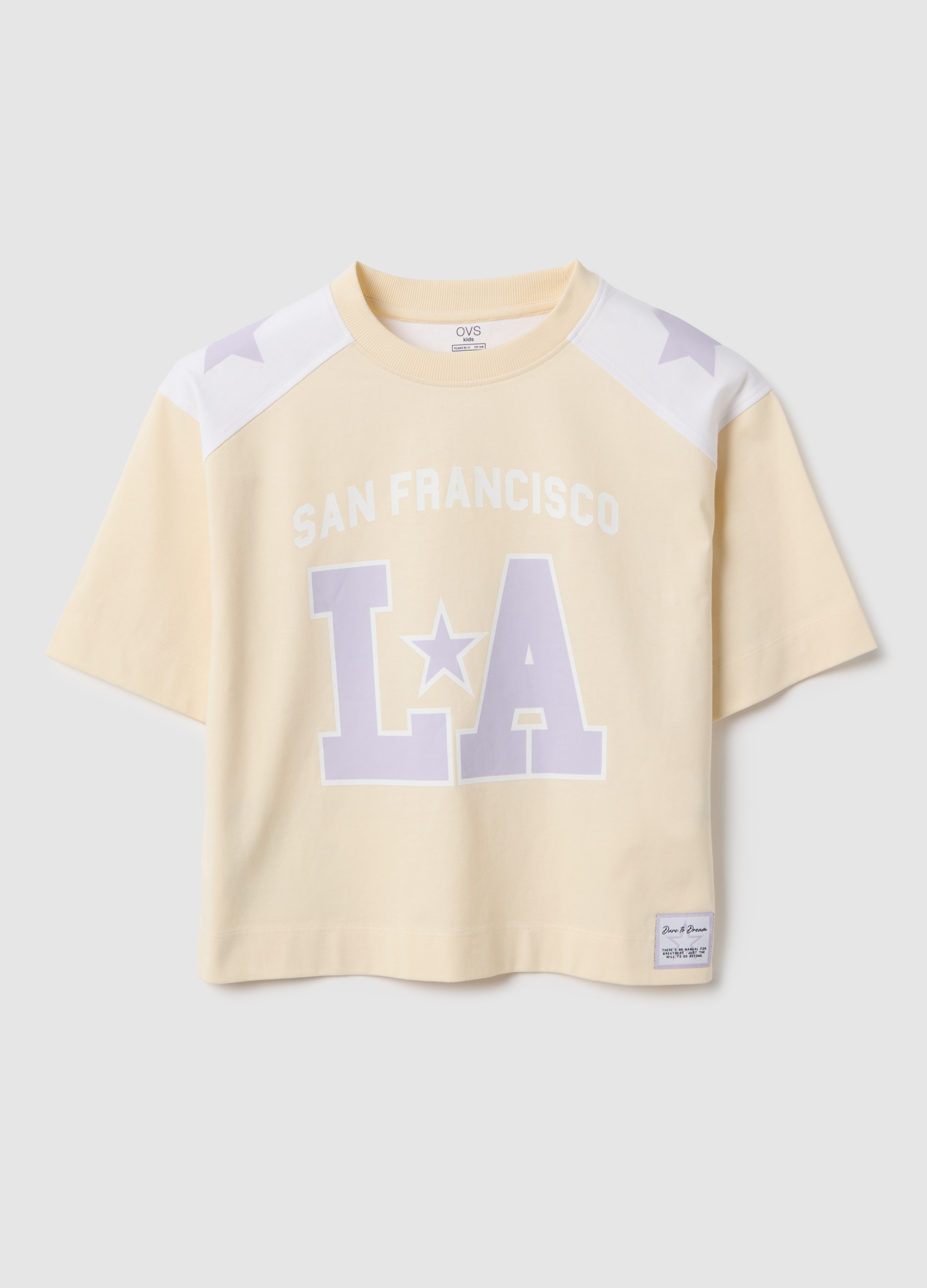 OVS KIDS, Camiseta De Niña Oversize De Algodón Puro Multicolor Con Estampados, Niña, Blanco/beige, Talla: 11-12