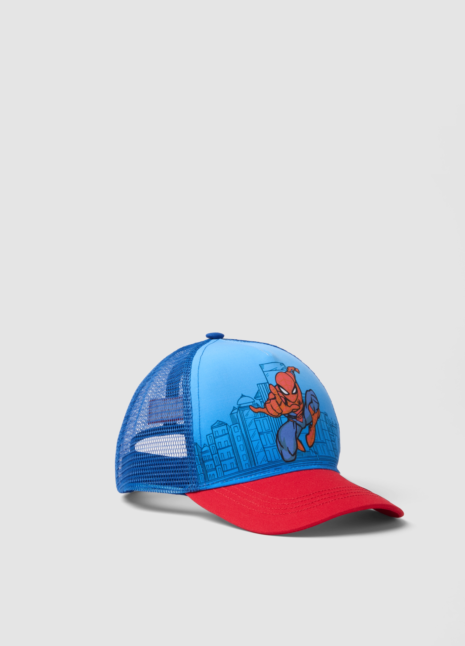 MARVEL, Gorra De Tela Multicolor Para Niños De Spider-man, Niño, Rojo/Azul, Talla: 54