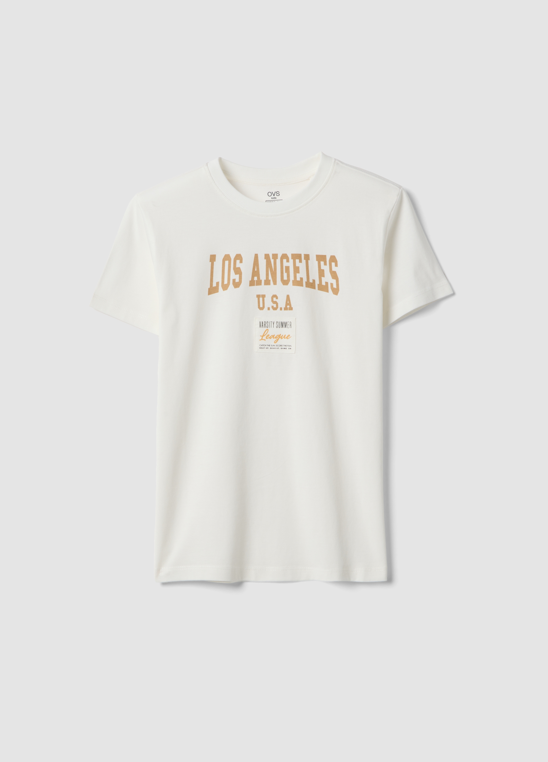 OVS KIDS, Camiseta Blanca De Niño En Puro Algodón, Corte Regular Con Estampado, Niño, Blanco óptico, Talla: 11-12