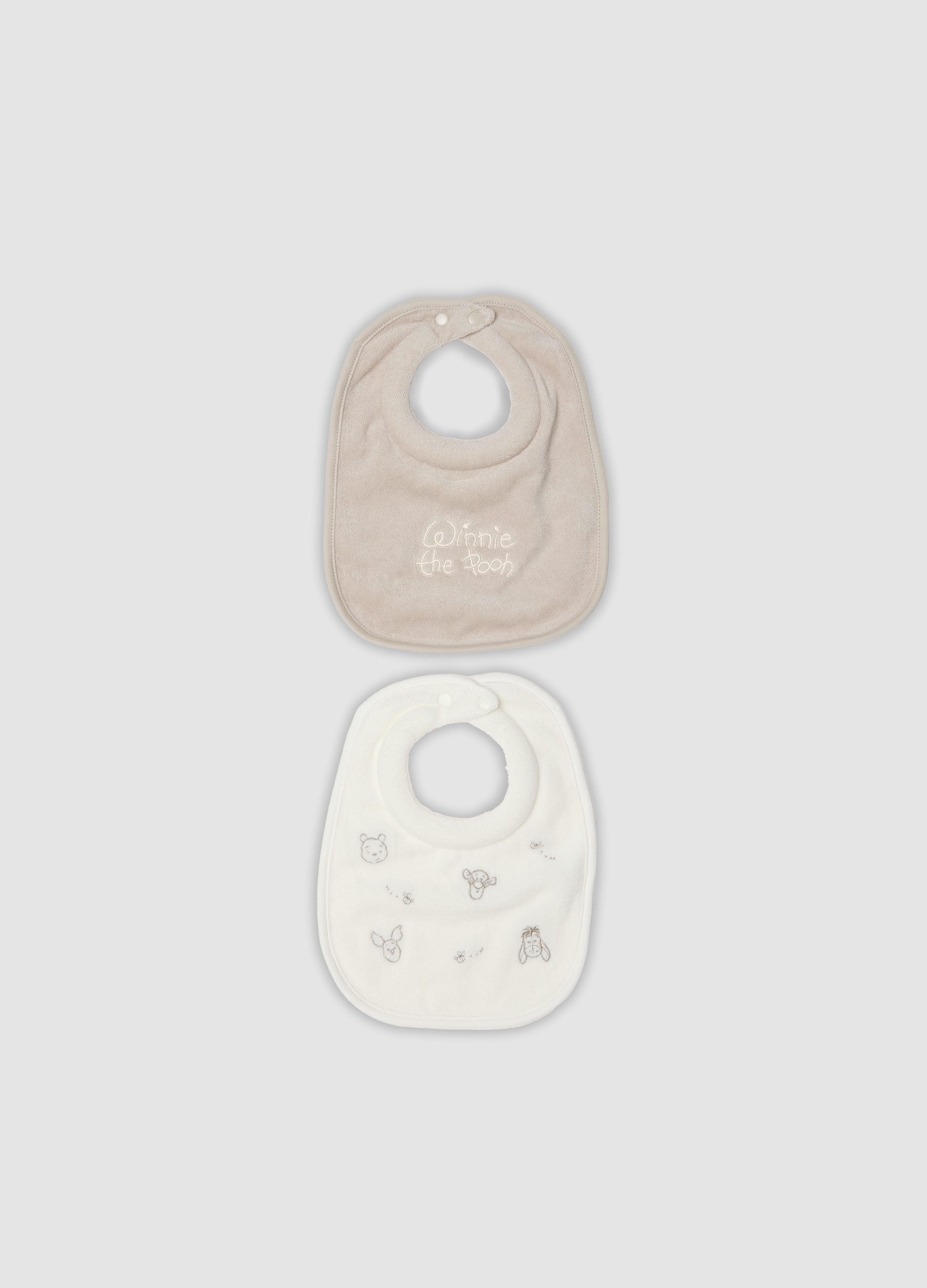 FAGOTTINO, Bipack Bavette In Misto Cotone Organico Con Ricami Winnie The Pooh, Unisex, Multicolor, Taglia: T.U.