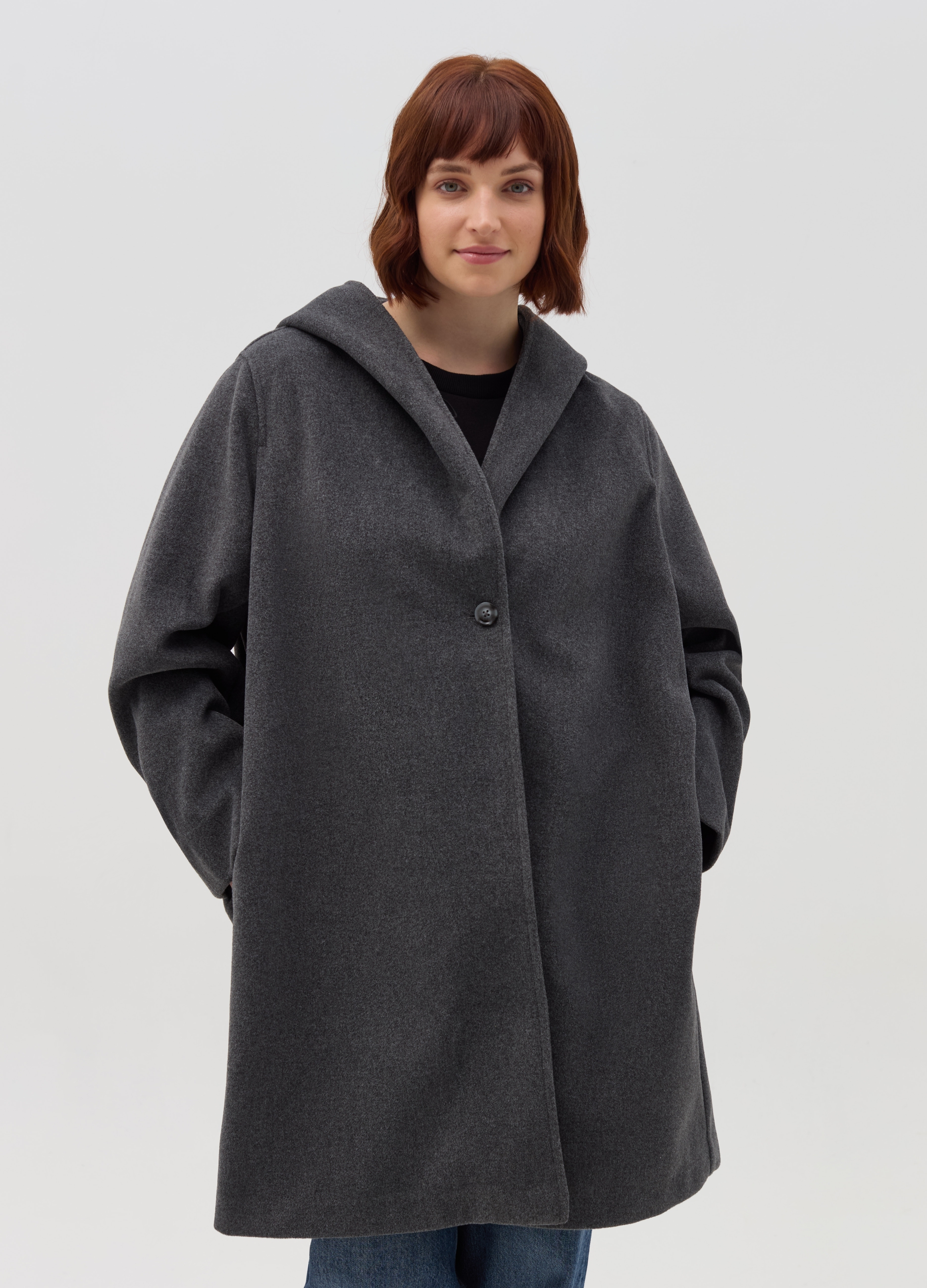 MYA, Cappotto Con Cappuccio Curvy, Donna, Grigio, Taglia: XXL